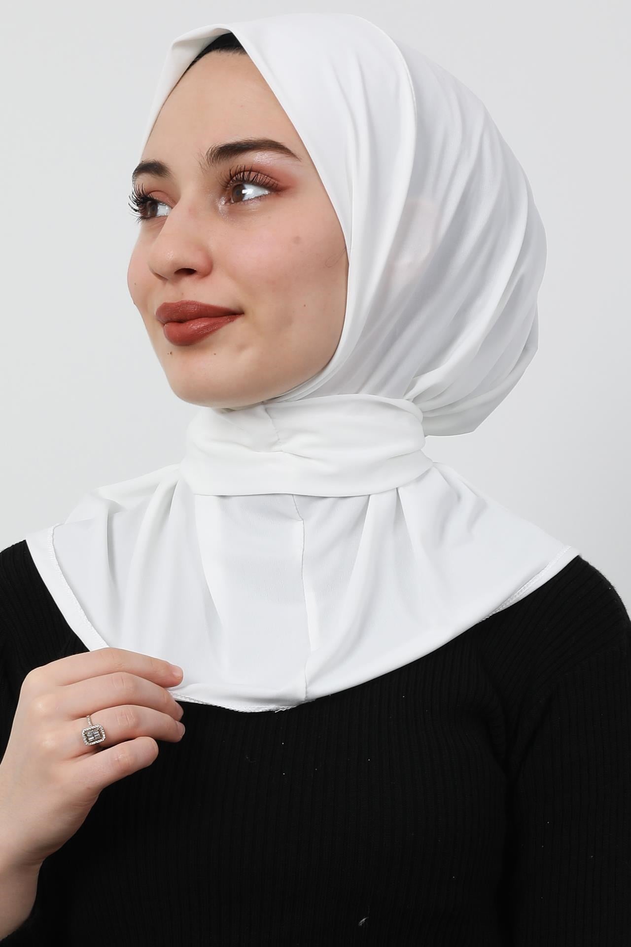 Çıtçıtlı Penye Şal Beyaz