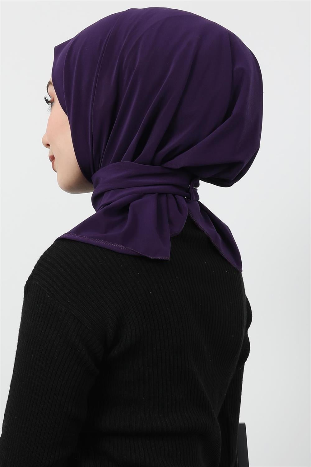 Çıtçıtlı Penye Şal Platin Mor