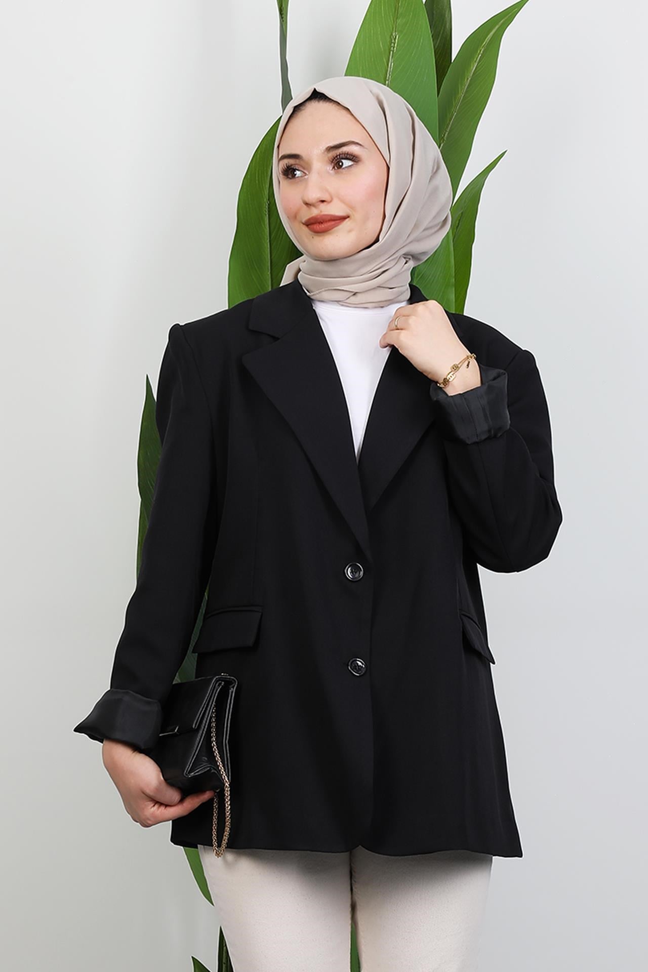 Dalya İki Düğmeli Ceket Siyah