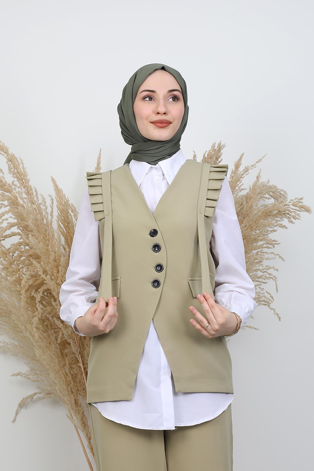 Devin Fırfır Detay Takım Soft Yeşil