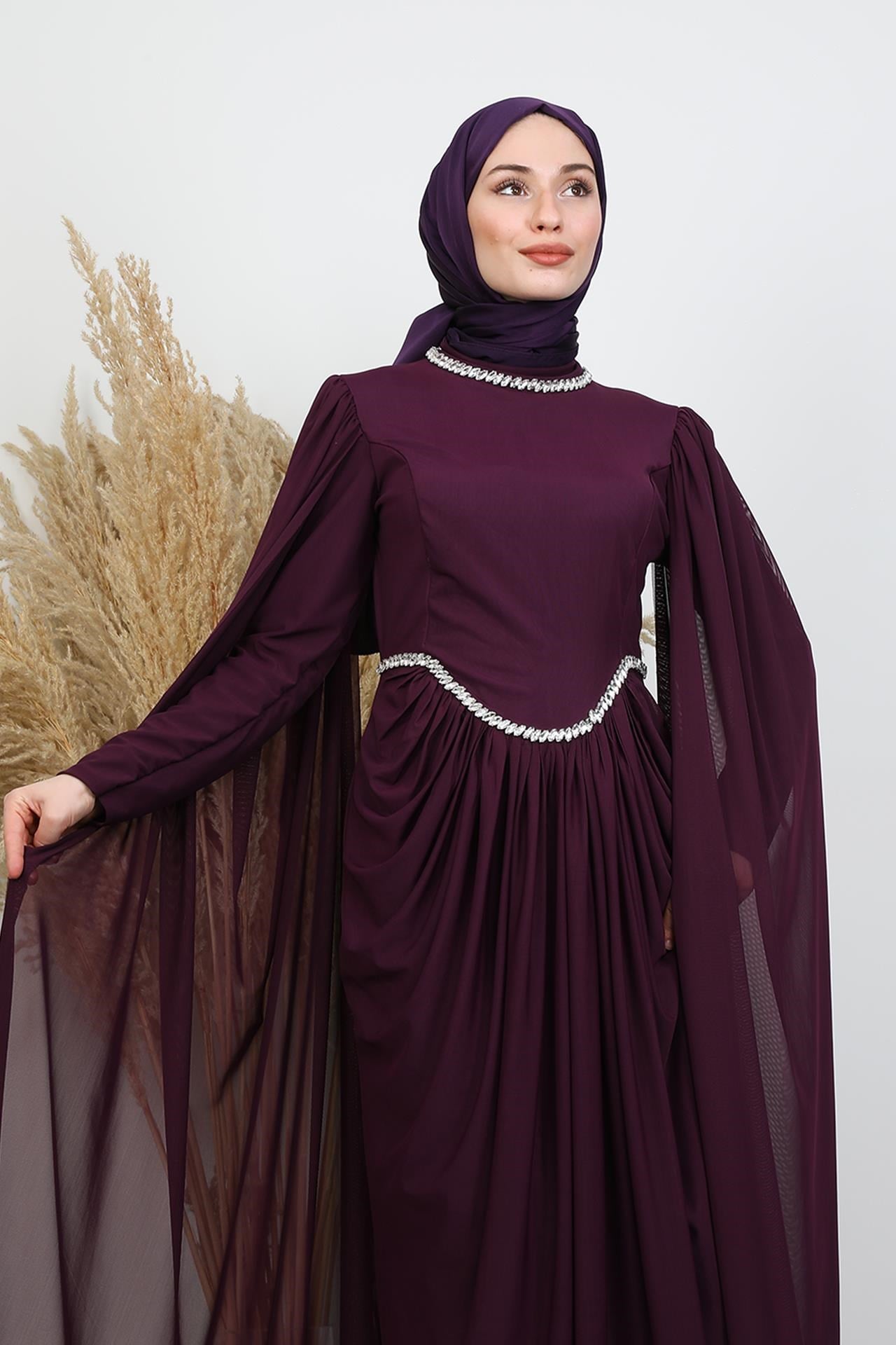 Diana Tül Abiye Mor