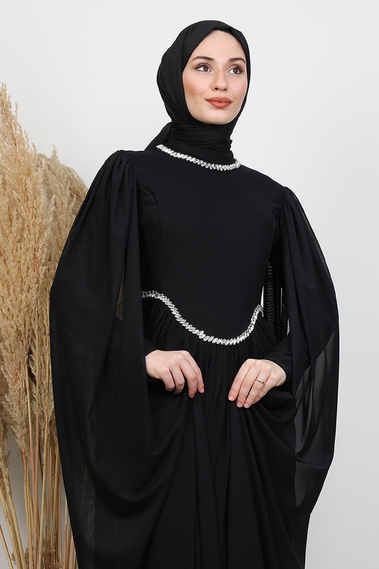 Diana Tül Abiye Siyah