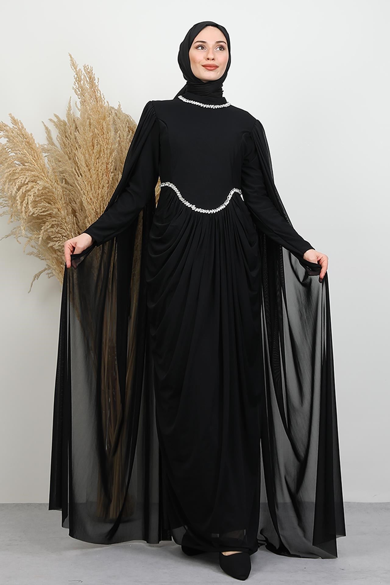 Diana Tül Abiye Siyah