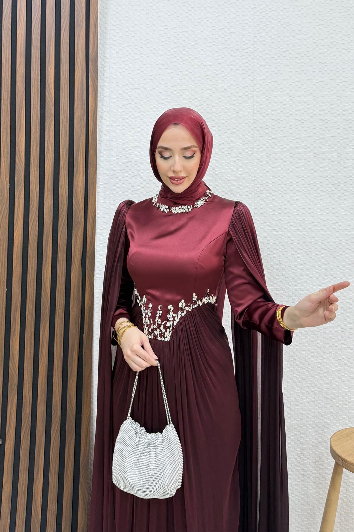 Dila Yoryo Abiye Koyu Bordo