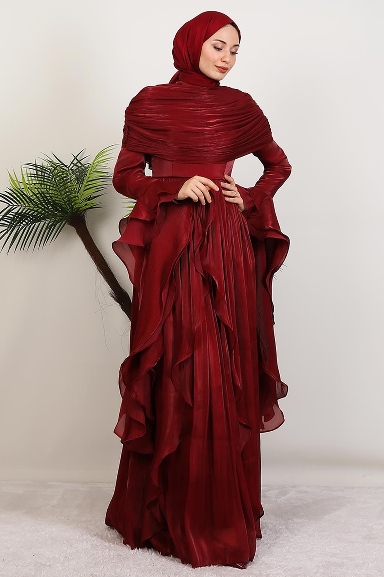 Ebru Yoryo Abiye Bordo