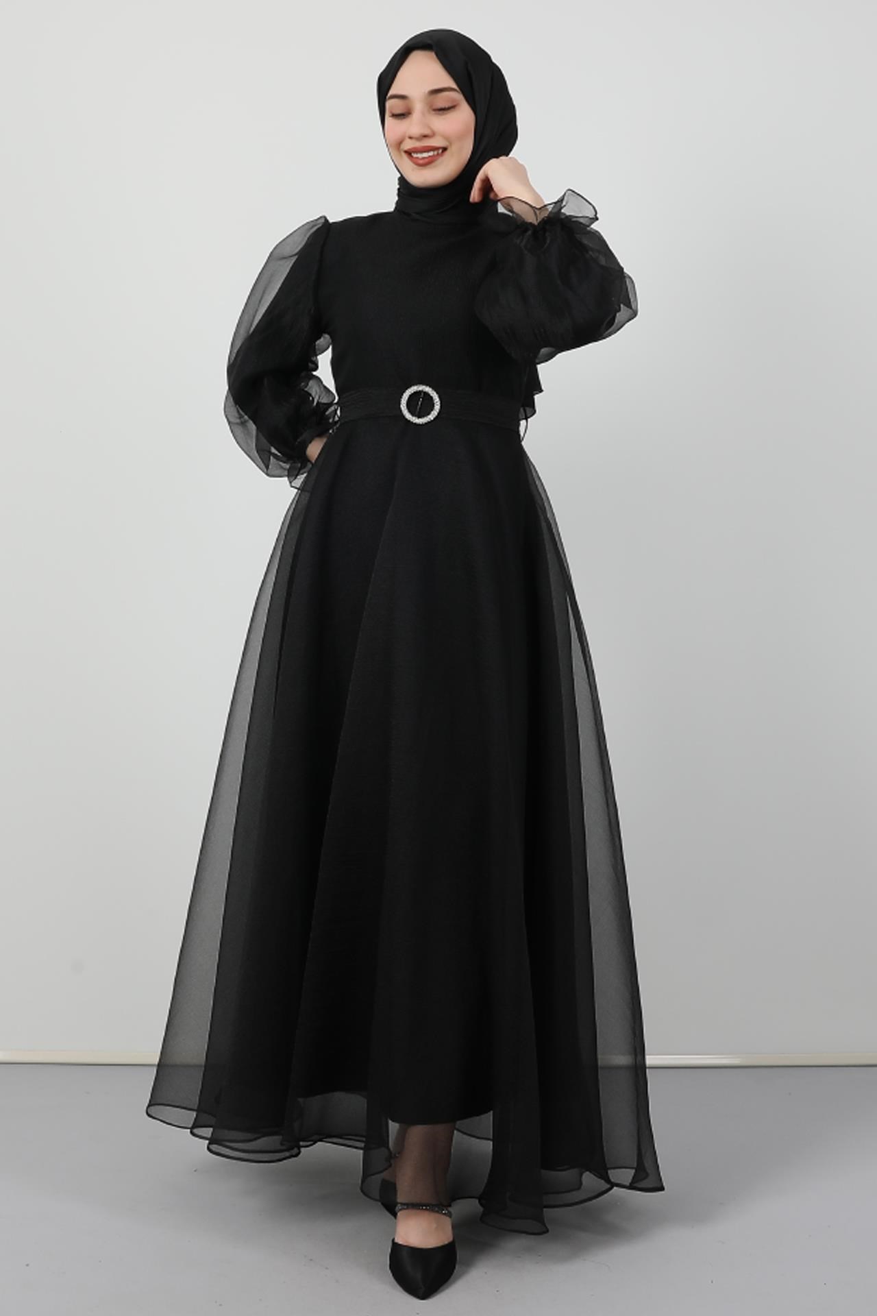 Elfida Tesettür Abiye Siyah