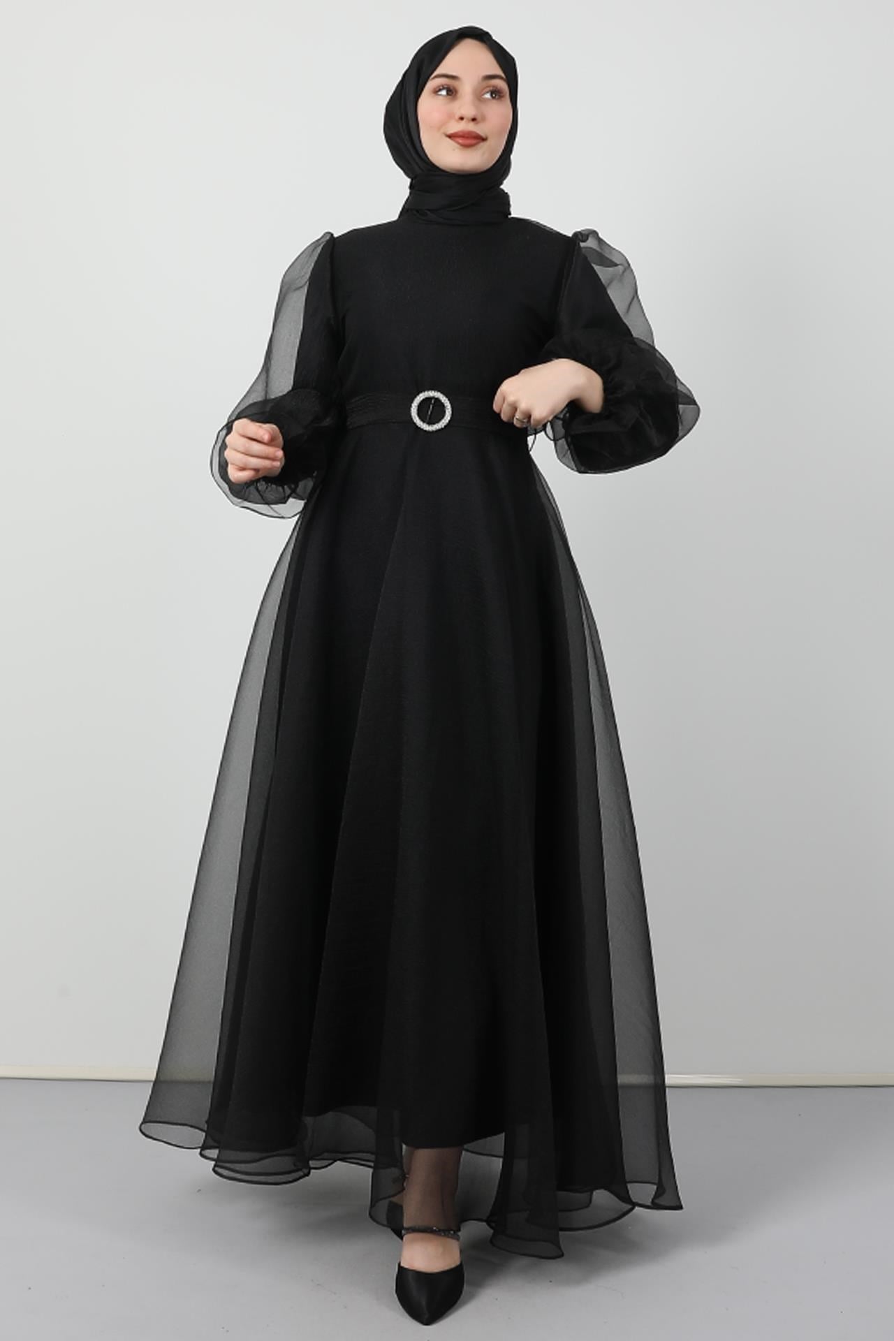 Elfida Tesettür Abiye Siyah
