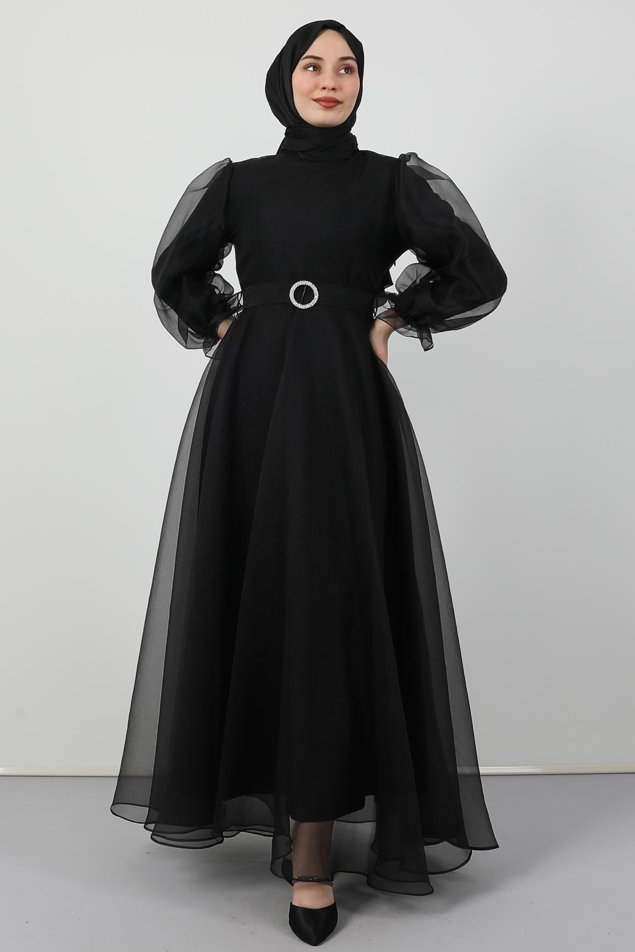 Elfida Tesettür Abiye Siyah