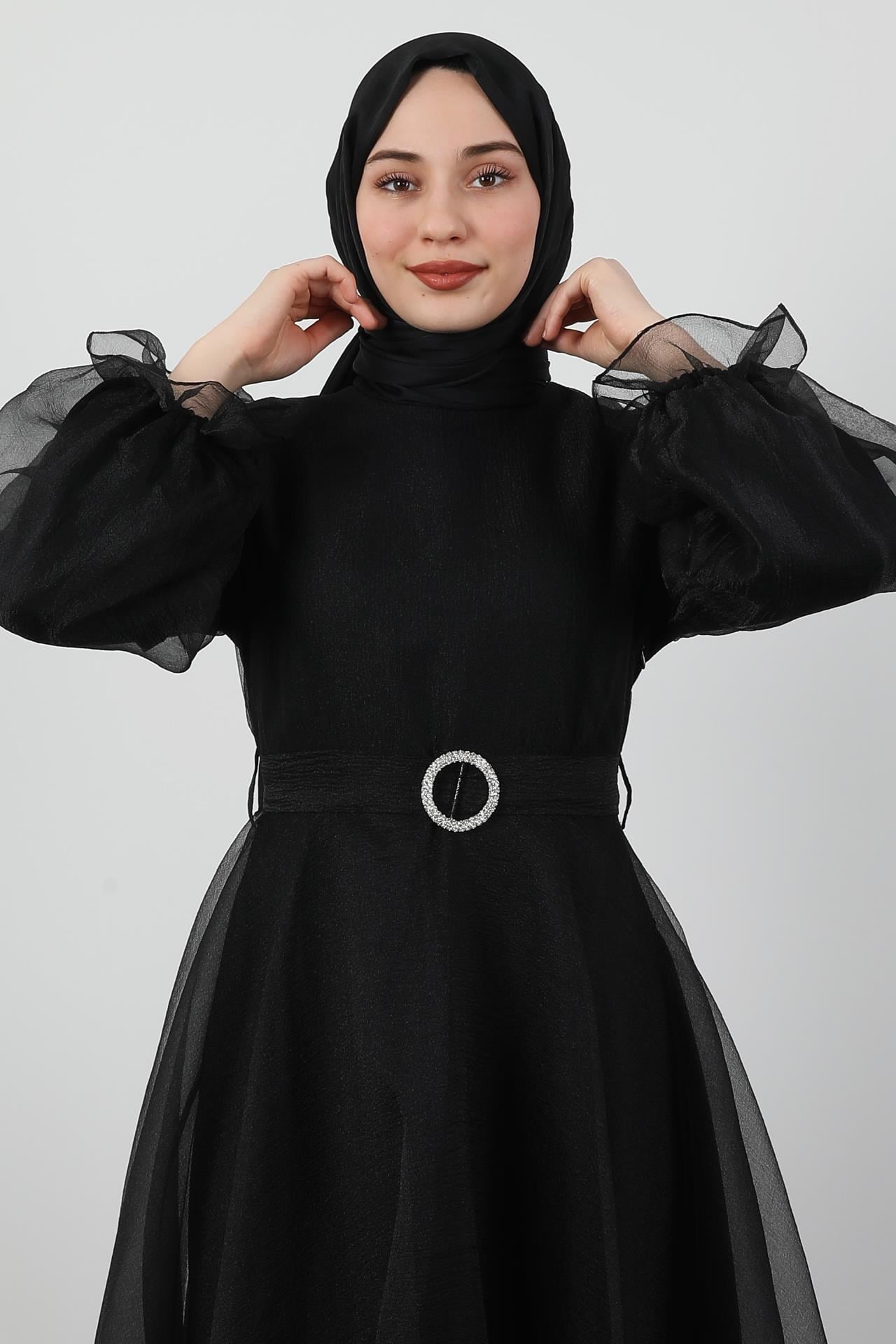 Elfida Tesettür Abiye Siyah