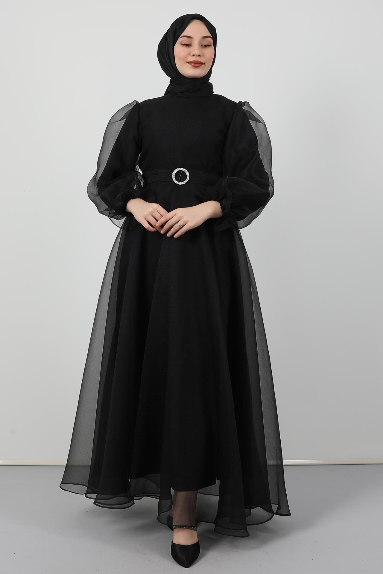 Elfida Tesettür Abiye Siyah