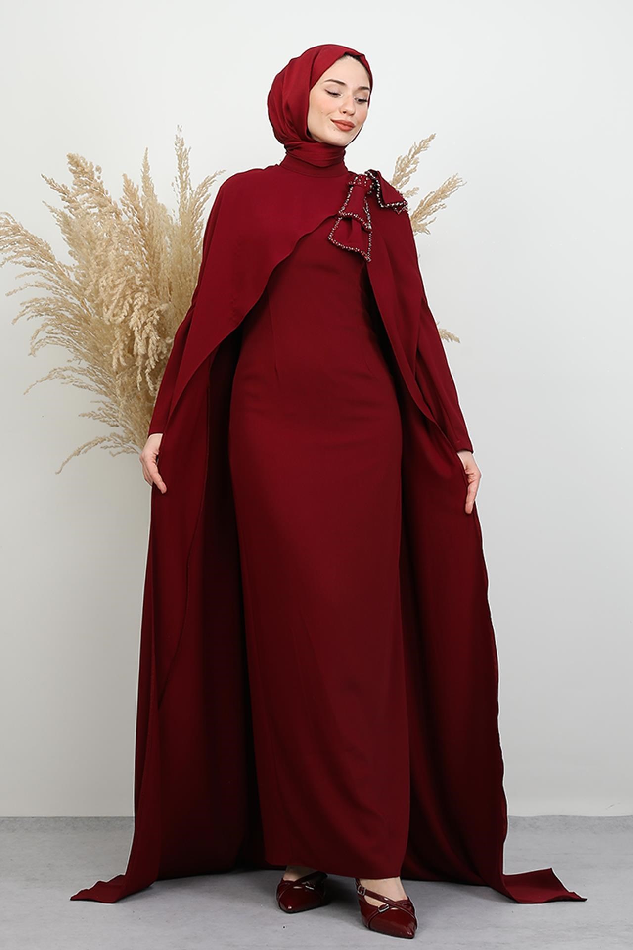 Elin Krep Abiye Bordo