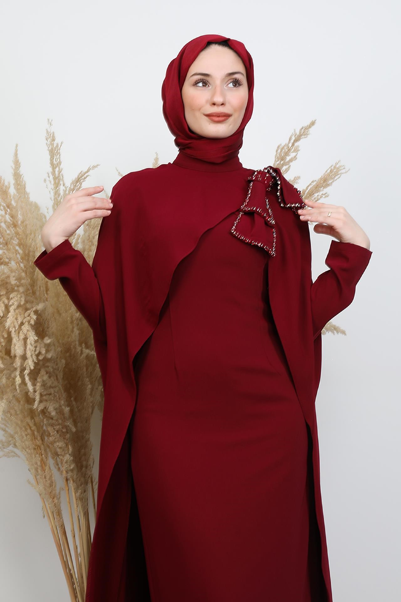 Elin Krep Abiye Bordo
