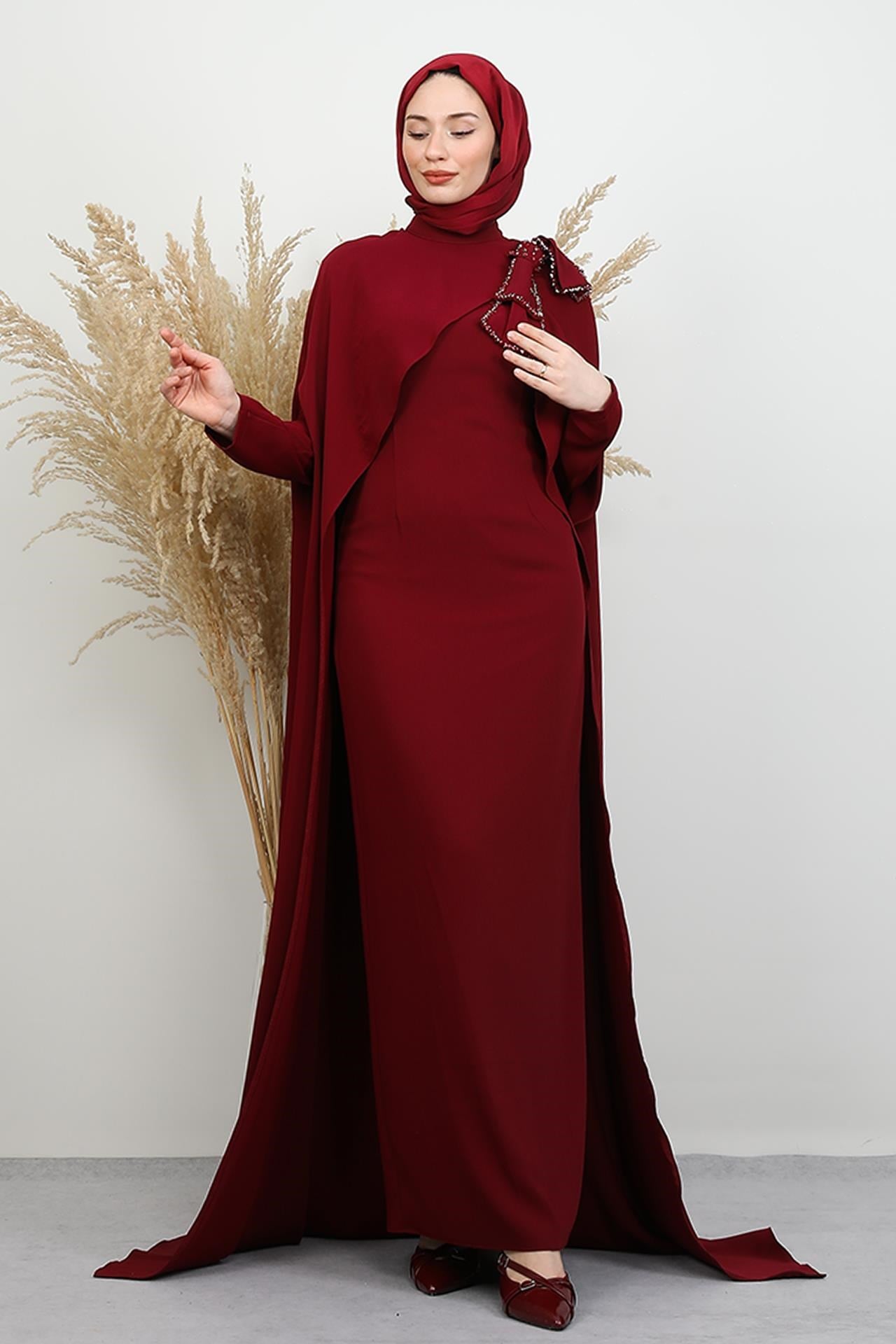 Elin Krep Abiye Bordo