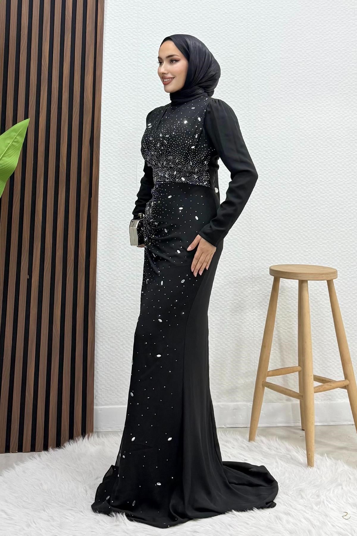 Elira Şifon Abiye Siyah