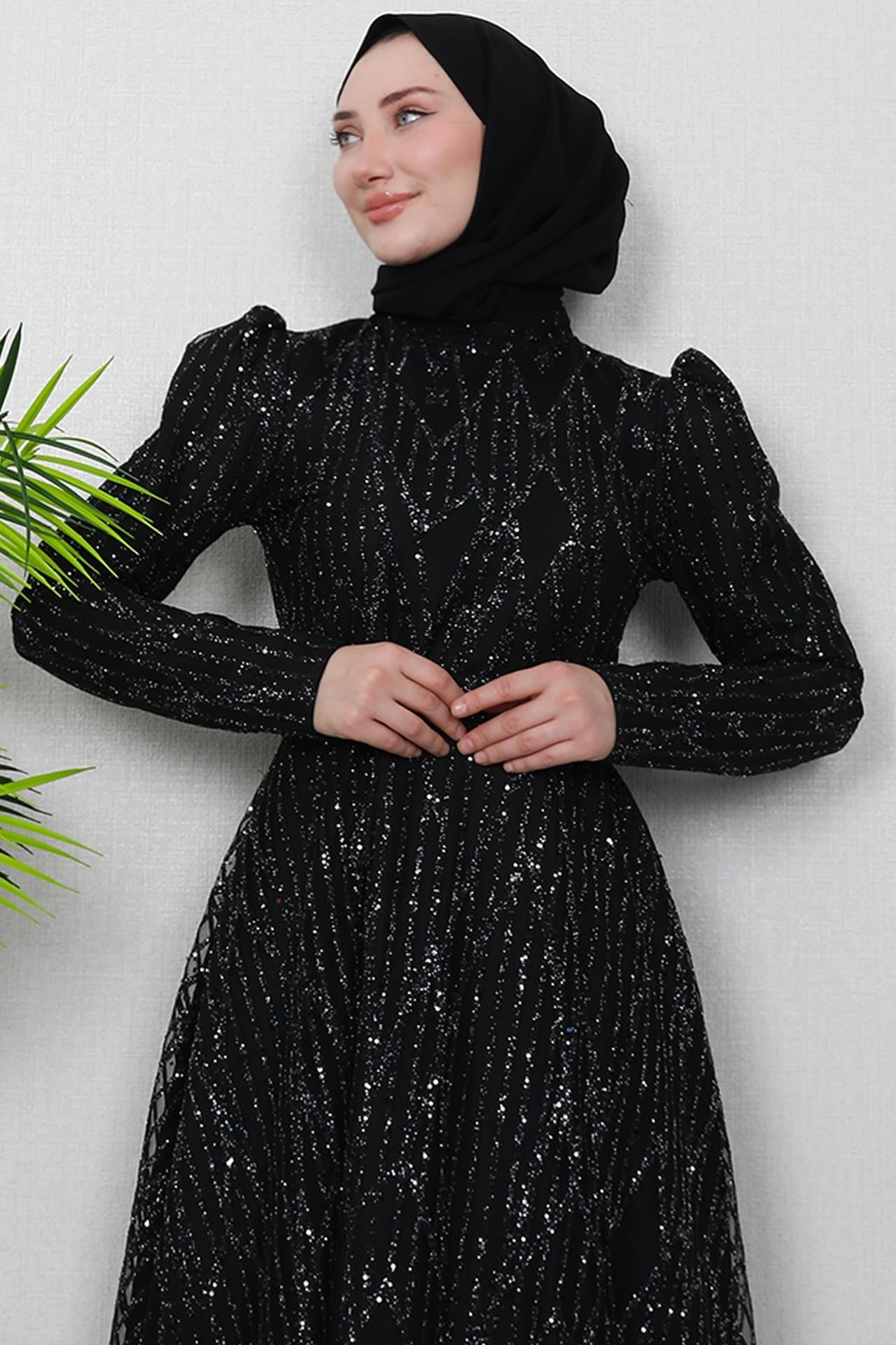 Elisa Tesettür Abiye Siyah