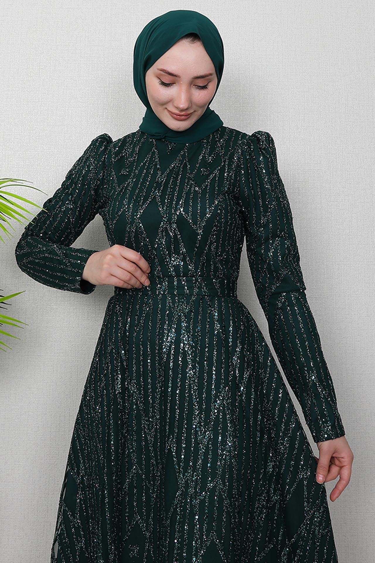 Elisa Tesettür Abiye Zümrüt