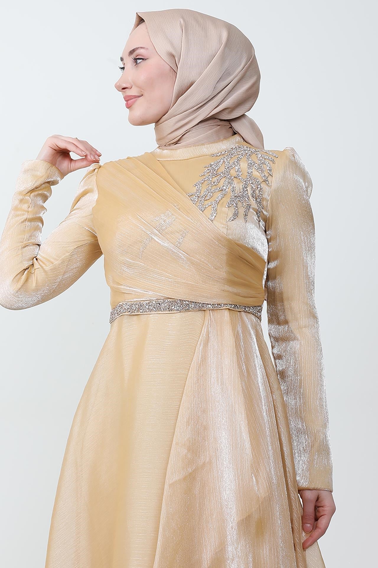 Eliza Tesettür Abiye Gold