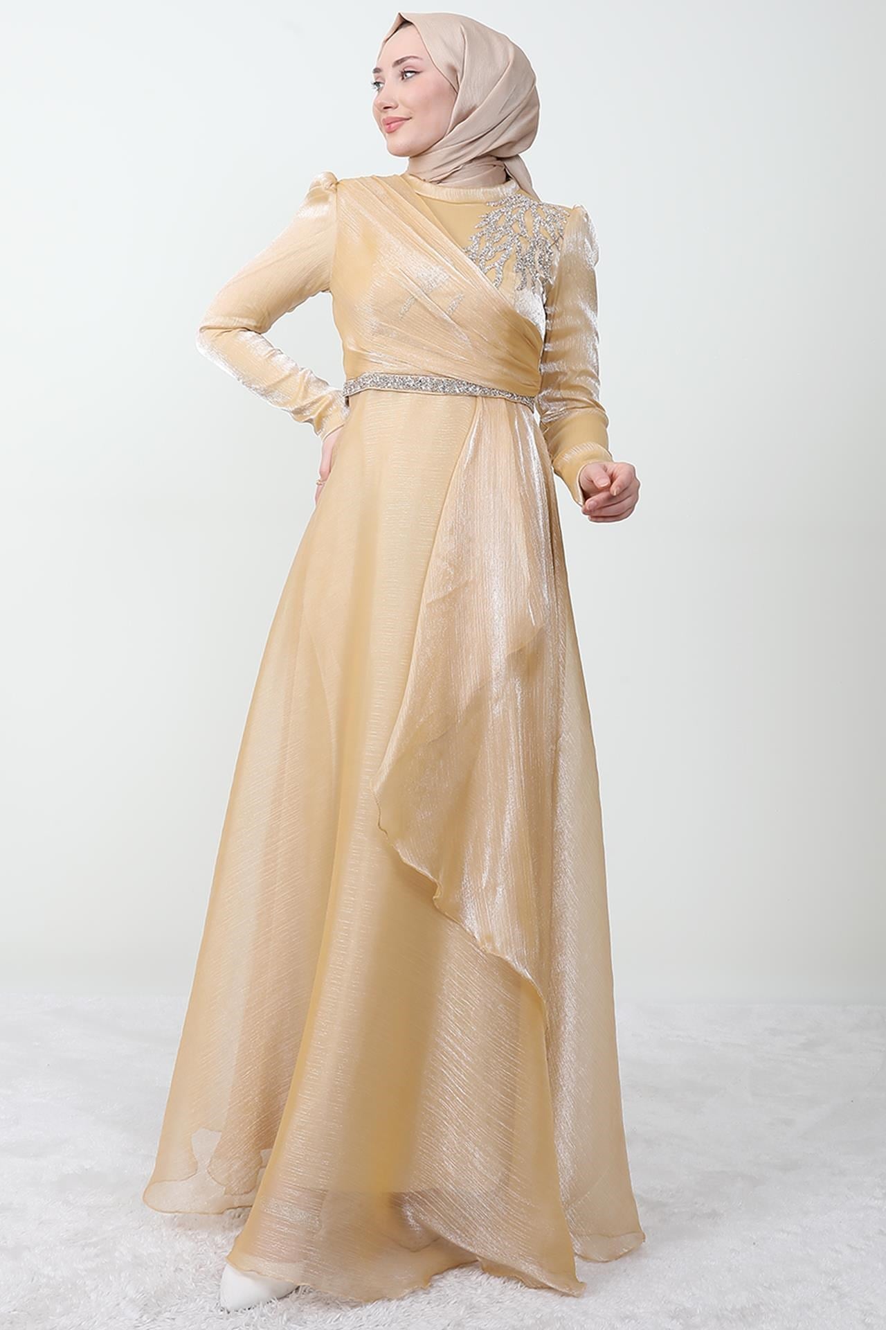 Eliza Tesettür Abiye Gold