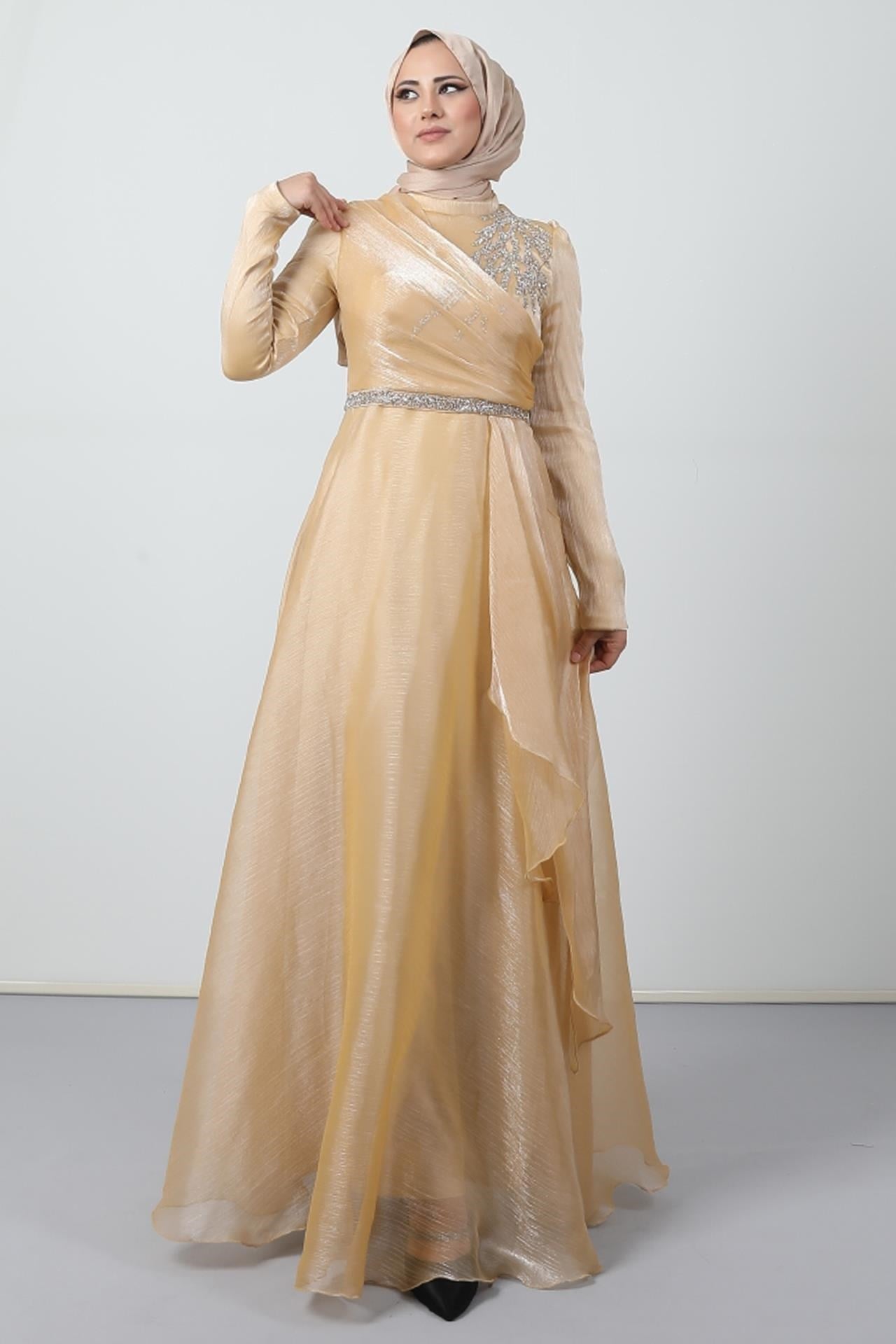 Eliza Tesettür Abiye Gold