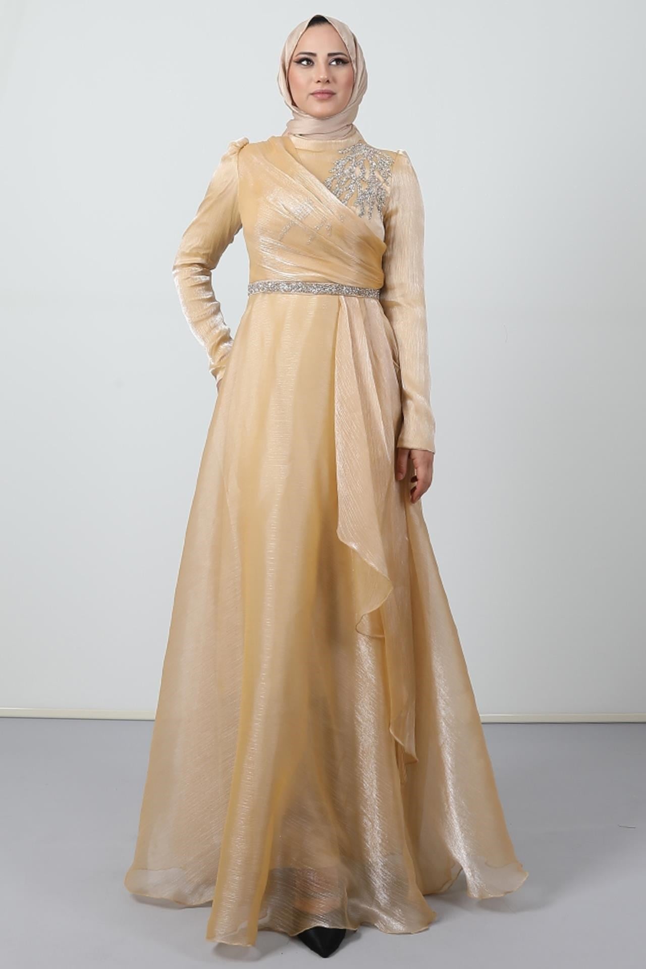 Eliza Tesettür Abiye Gold
