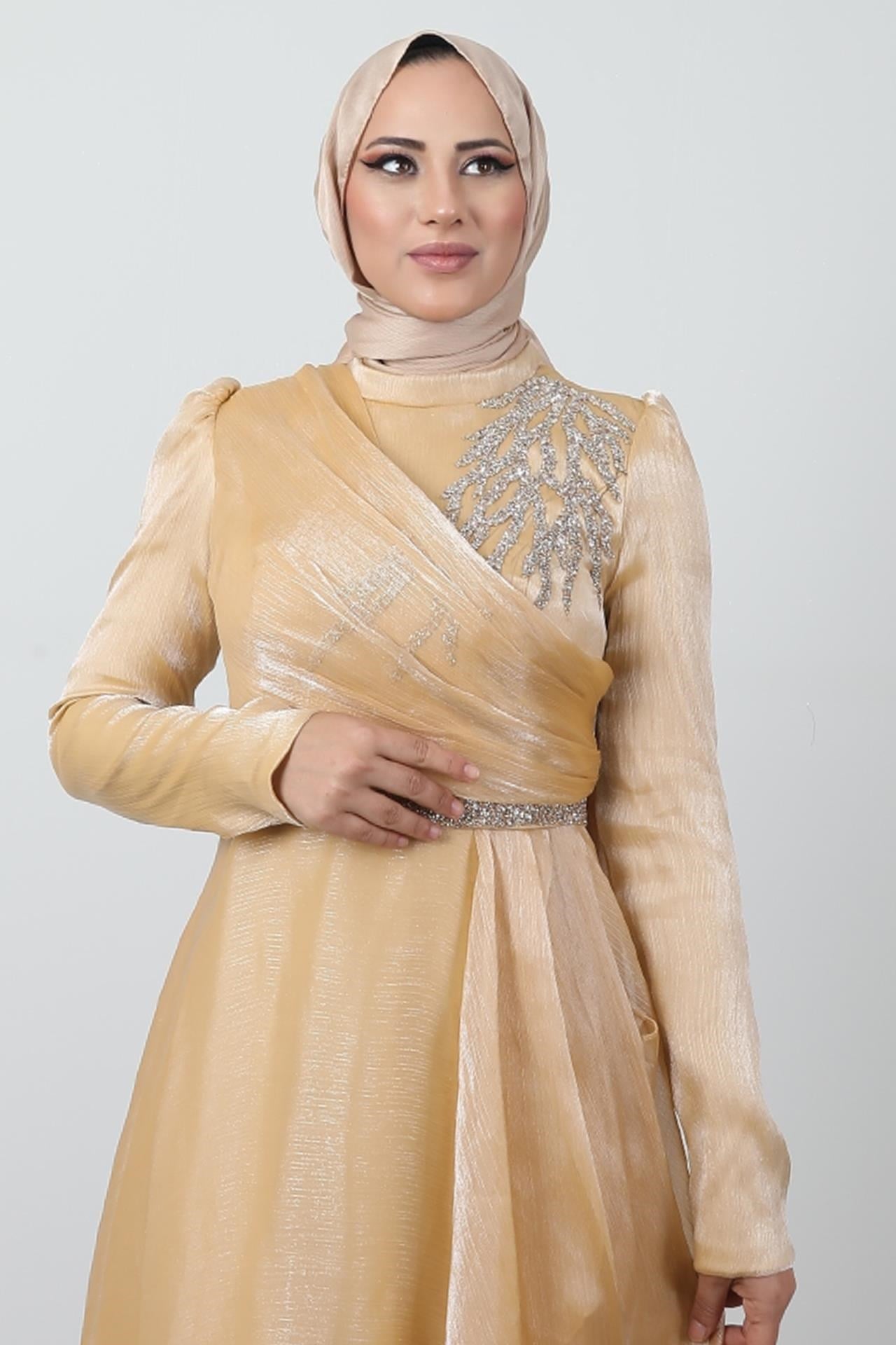 Eliza Tesettür Abiye Gold
