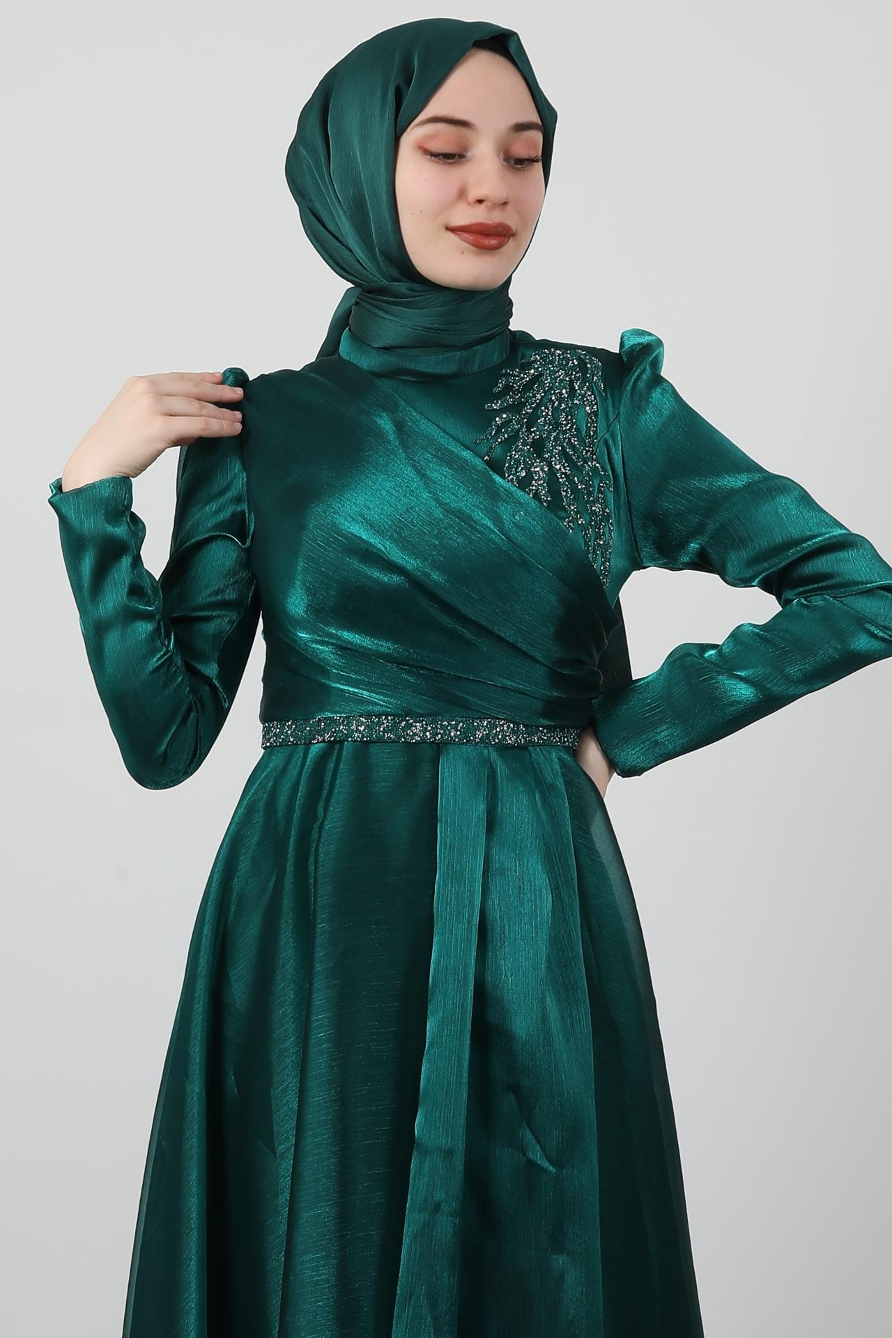 Eliza Tesettür Abiye Yeşil