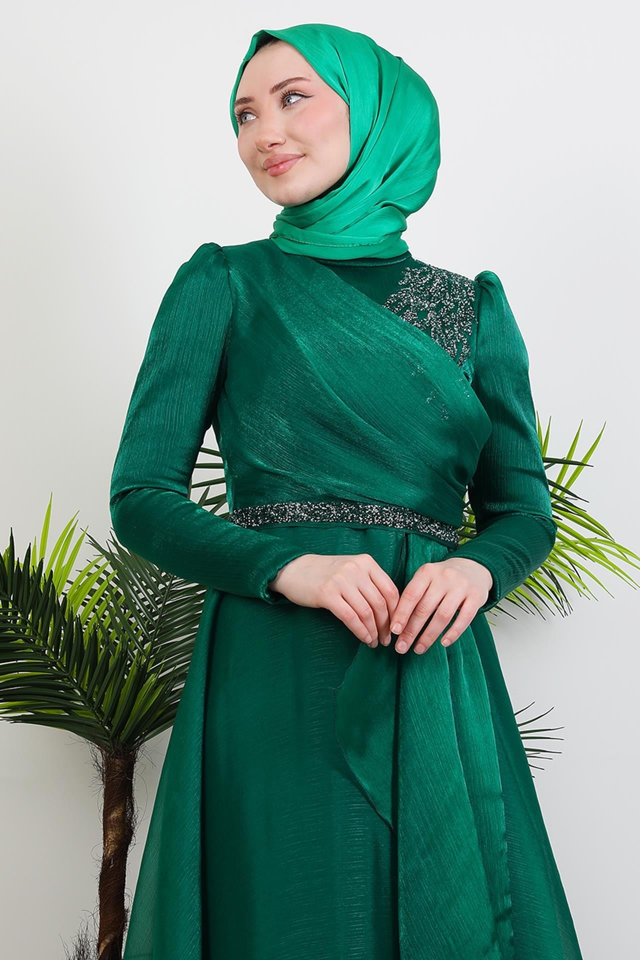Eliza Tesettür Abiye Yeşil