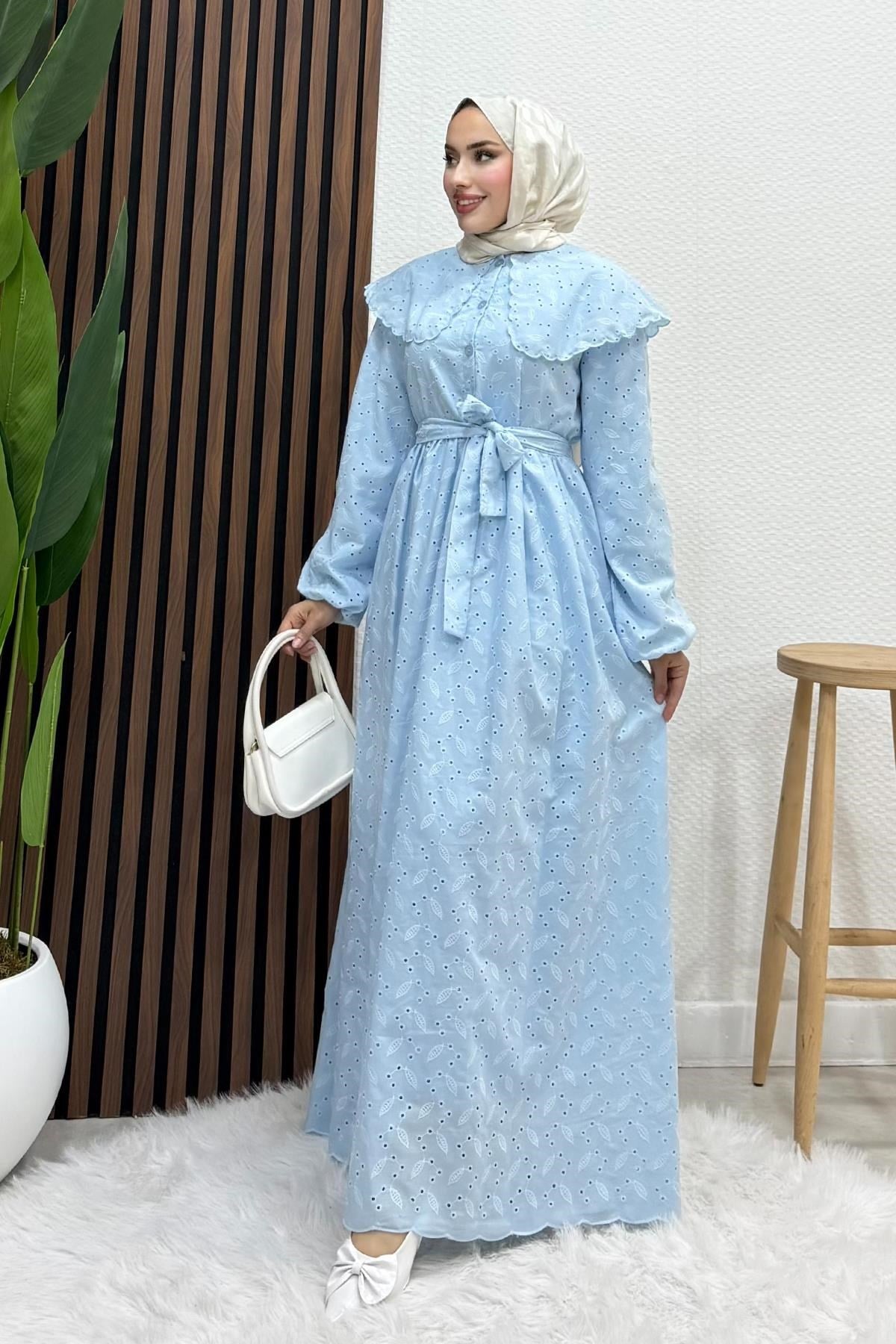 Erina Cotton Elbise Bebe Mavi