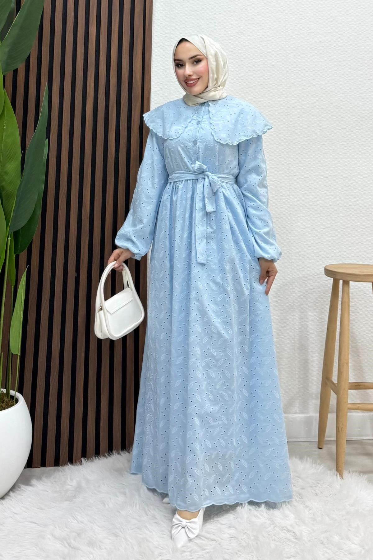 Erina Cotton Elbise Bebe Mavi