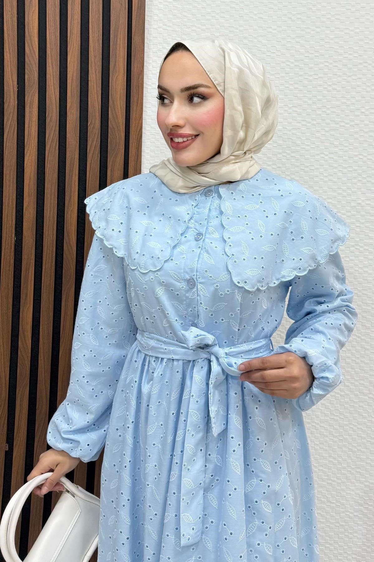 Erina Cotton Elbise Bebe Mavi