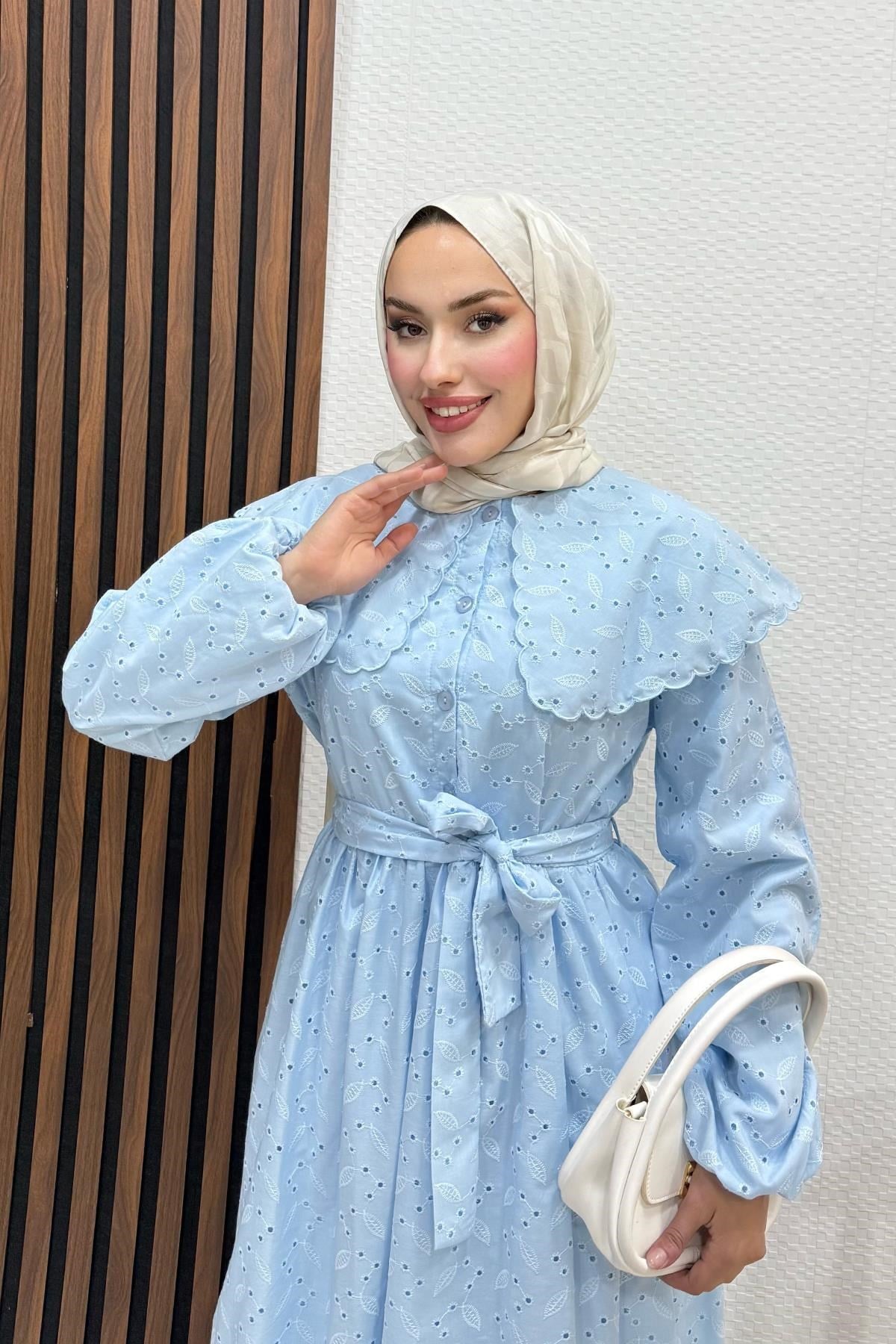 Erina Cotton Elbise Bebe Mavi