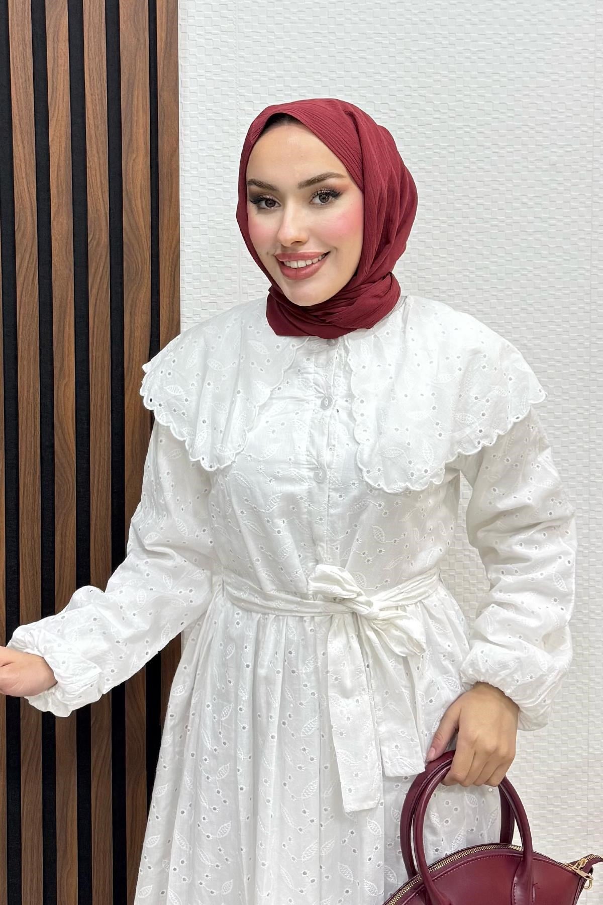 Erina Cotton Elbise Beyaz