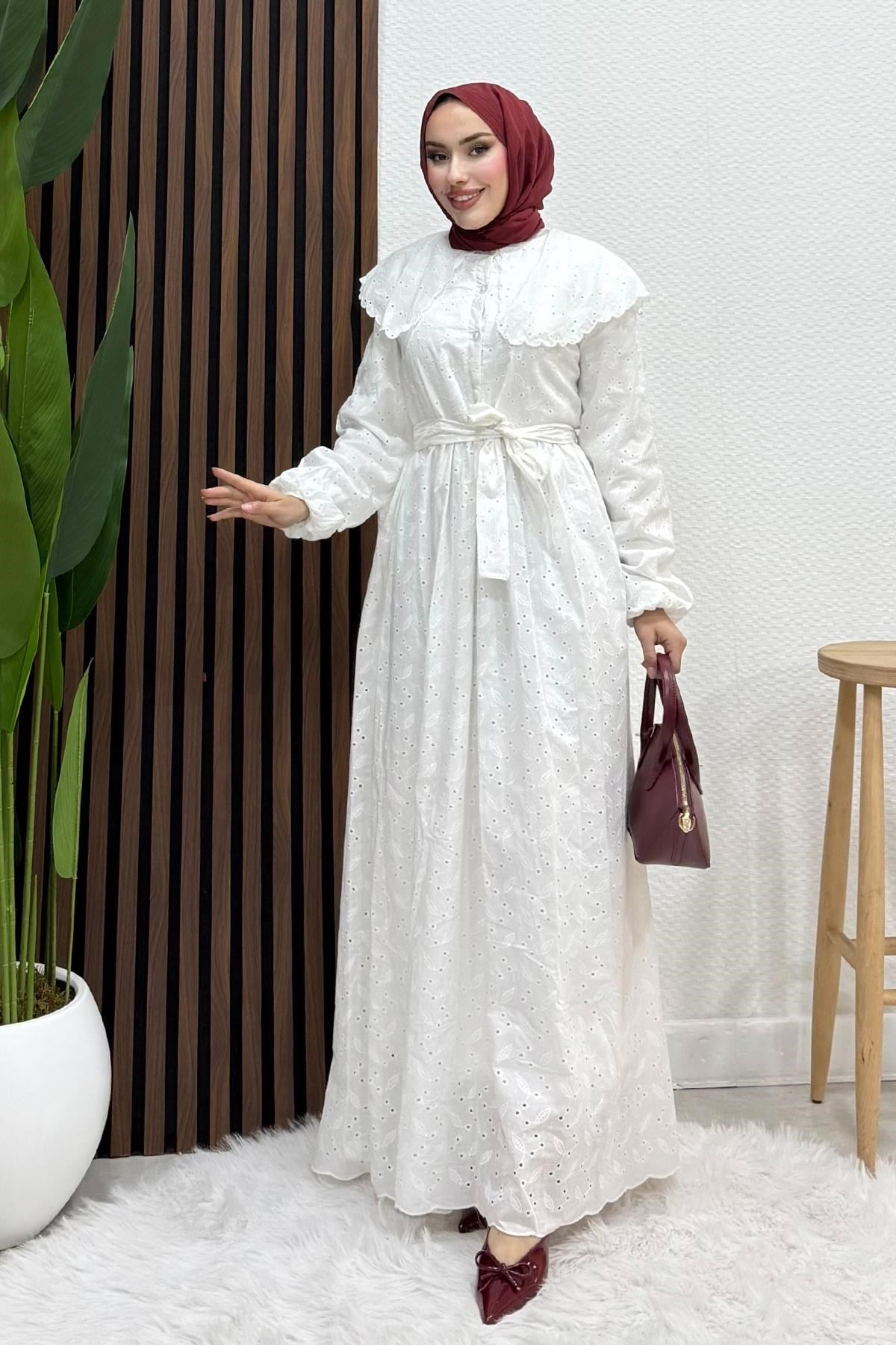 Erina Cotton Elbise Beyaz