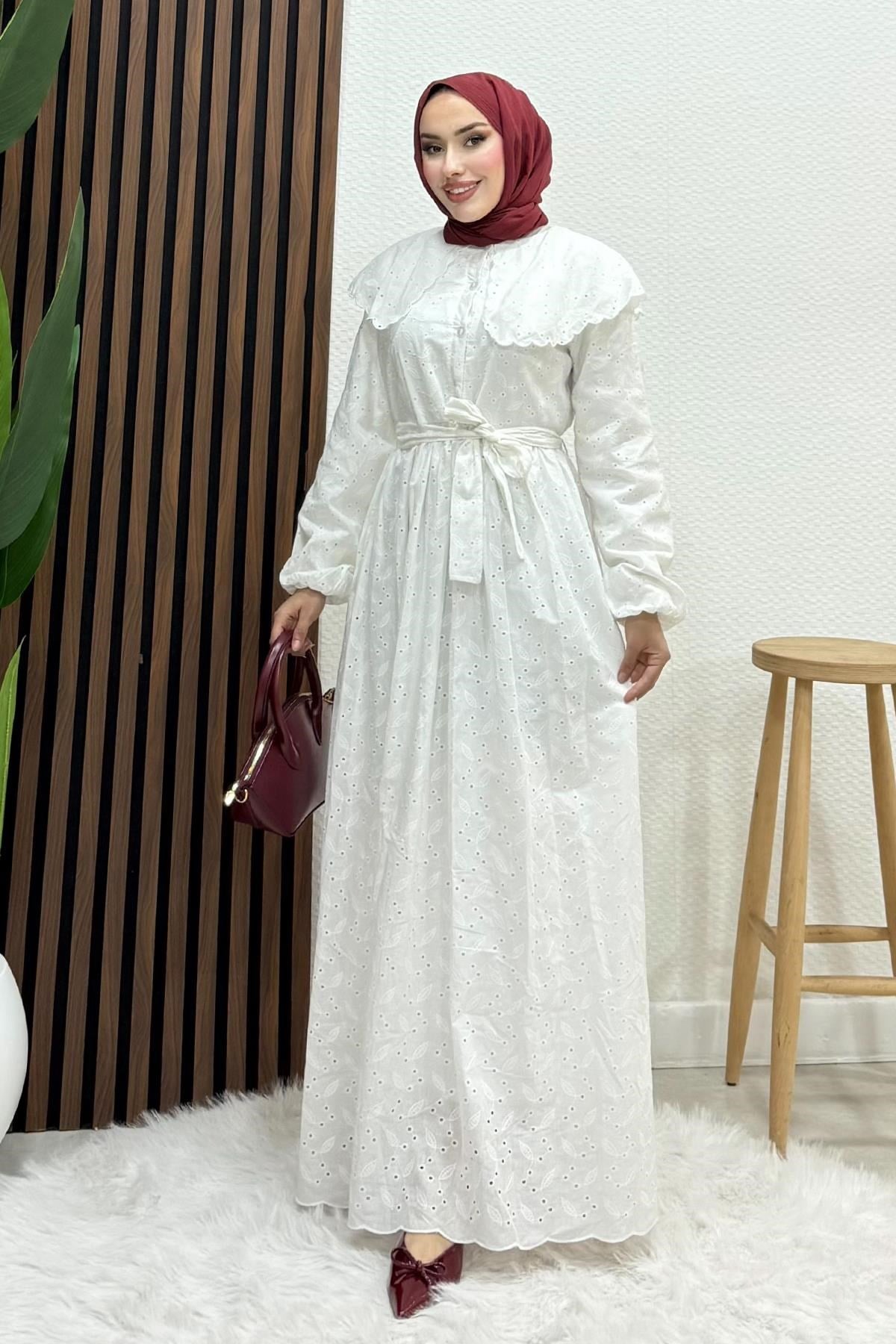 Erina Cotton Elbise Beyaz