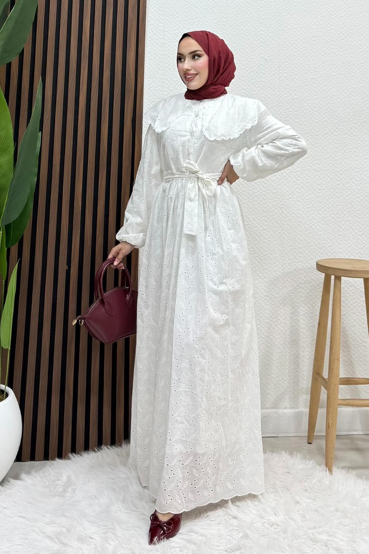 Erina Cotton Elbise Beyaz