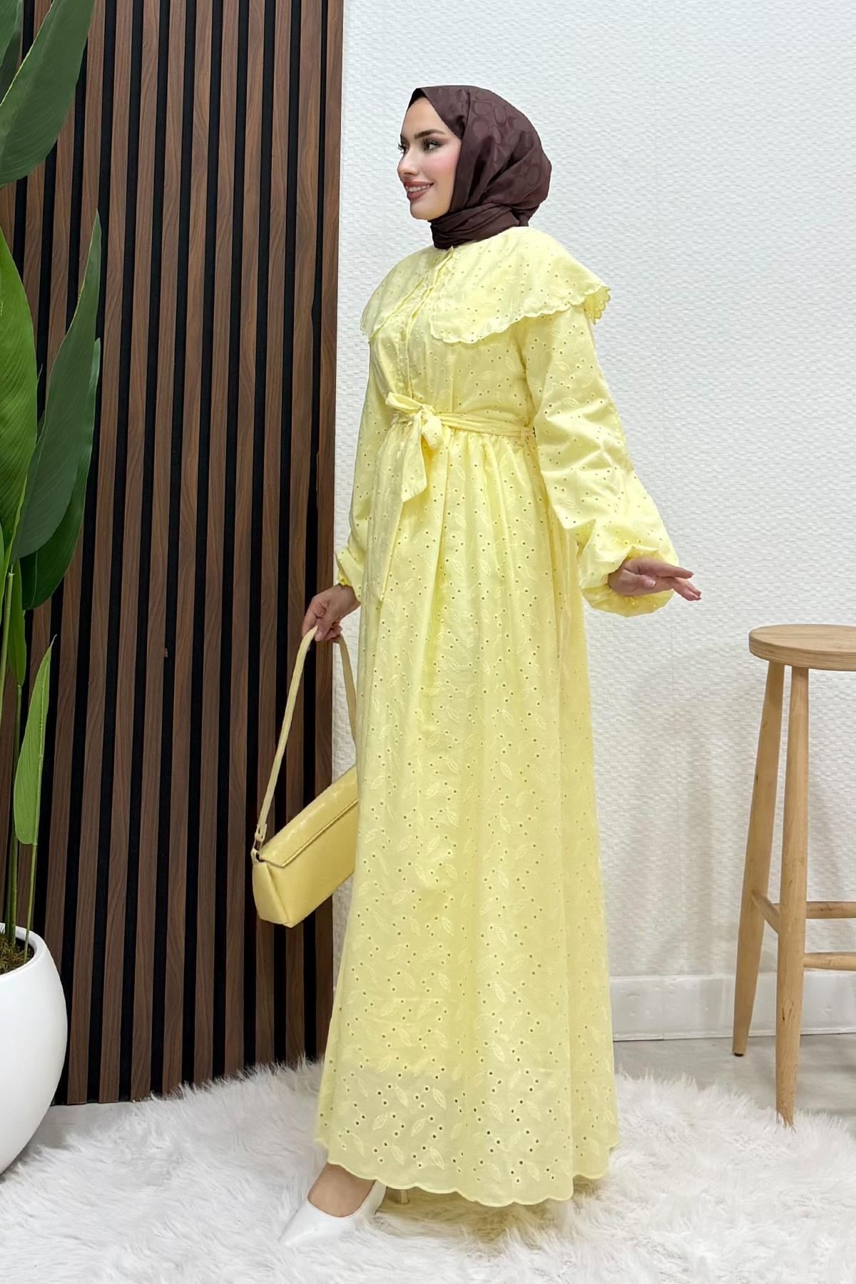 Erina Cotton Elbise Sarı