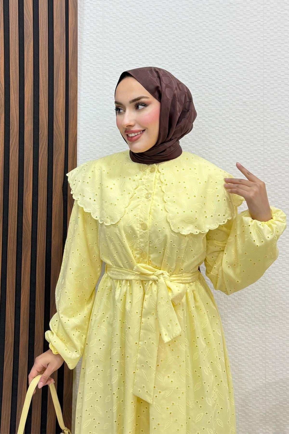 Erina Cotton Elbise Sarı