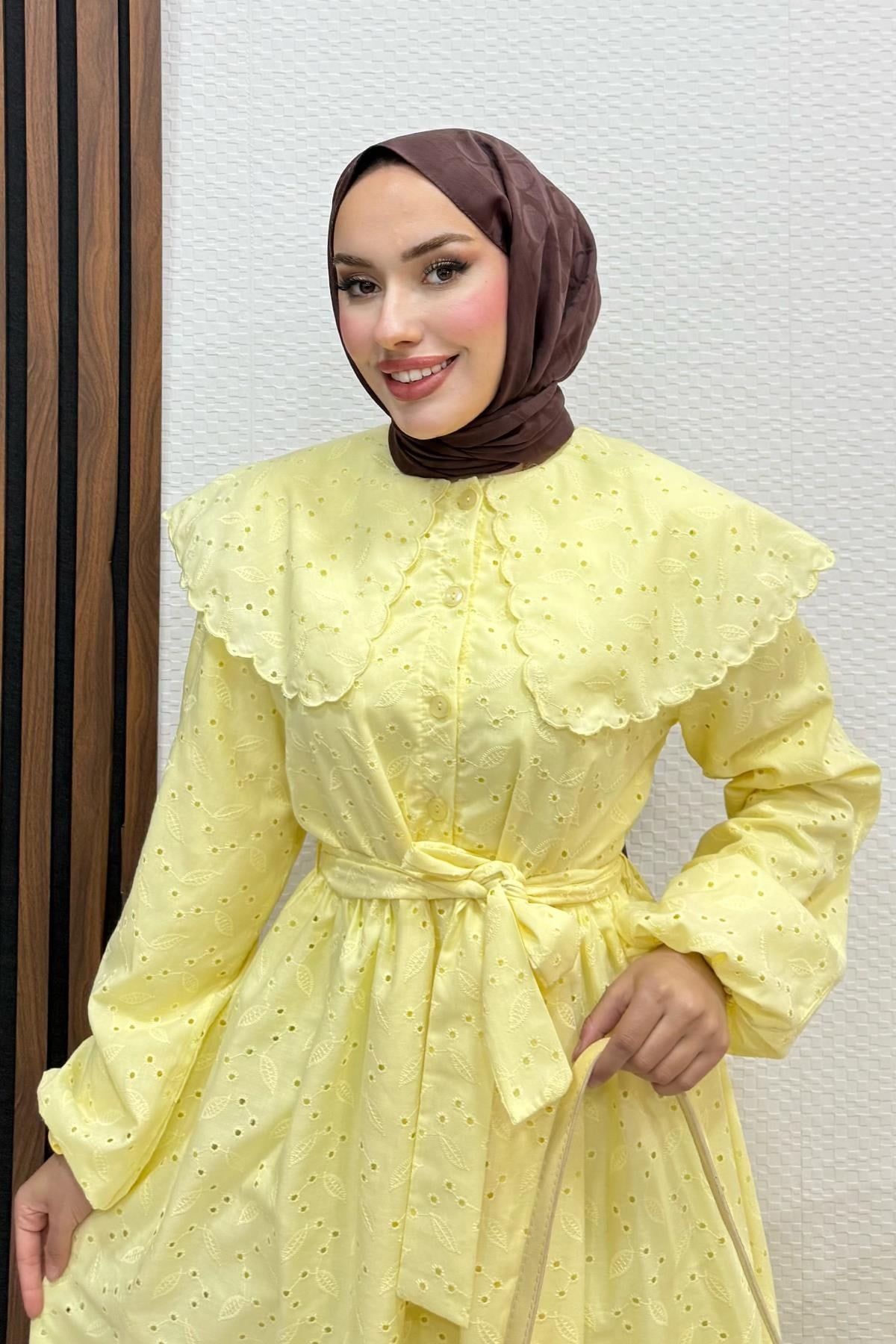 Erina Cotton Elbise Sarı
