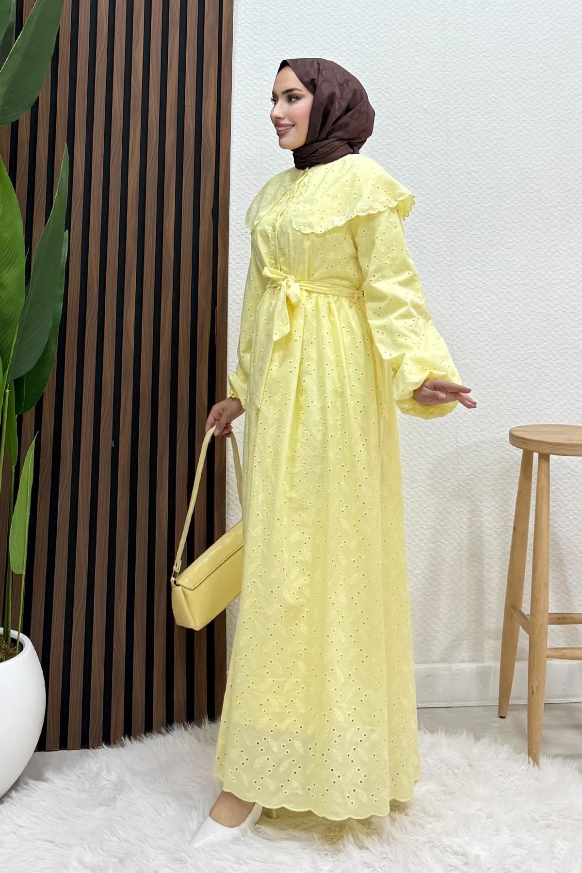 Erina Cotton Elbise Sarı