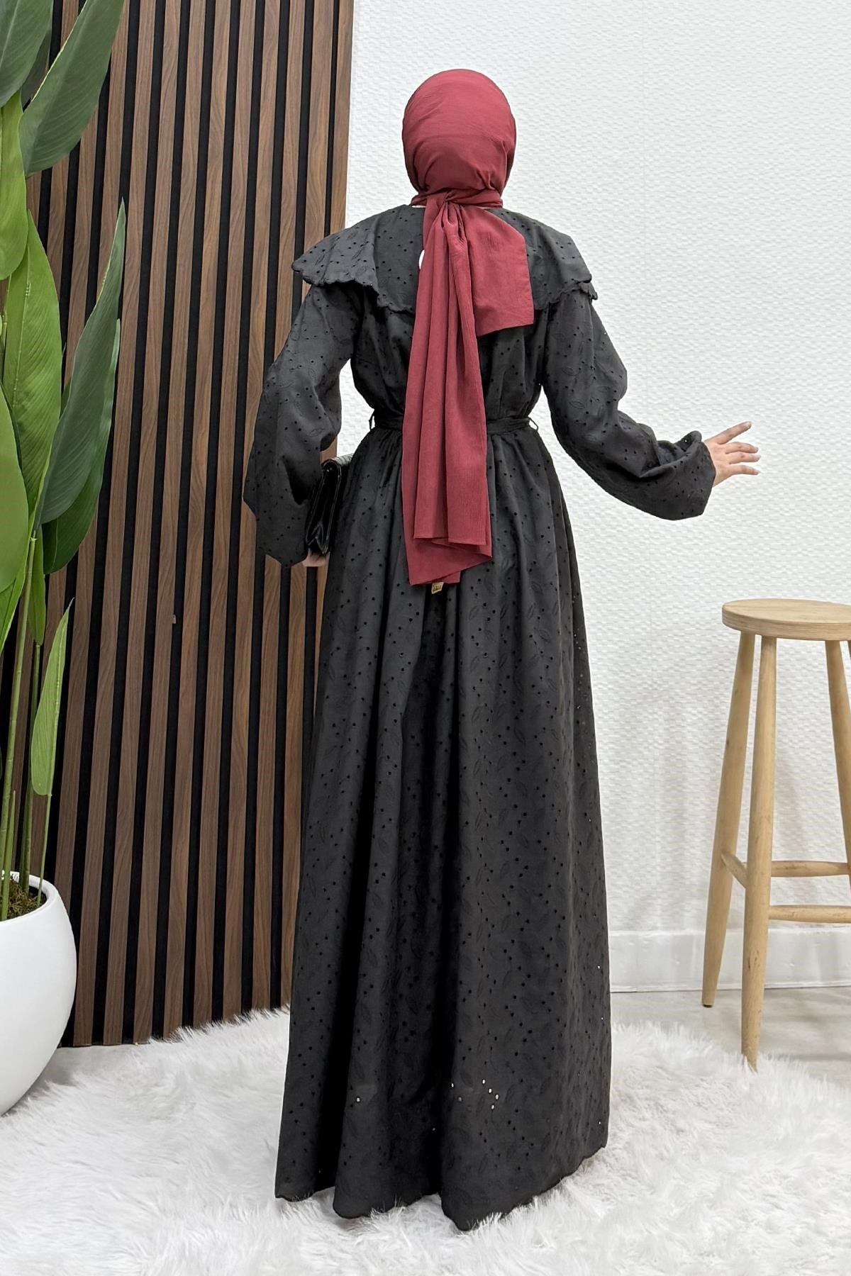 Erina Cotton Elbise Siyah