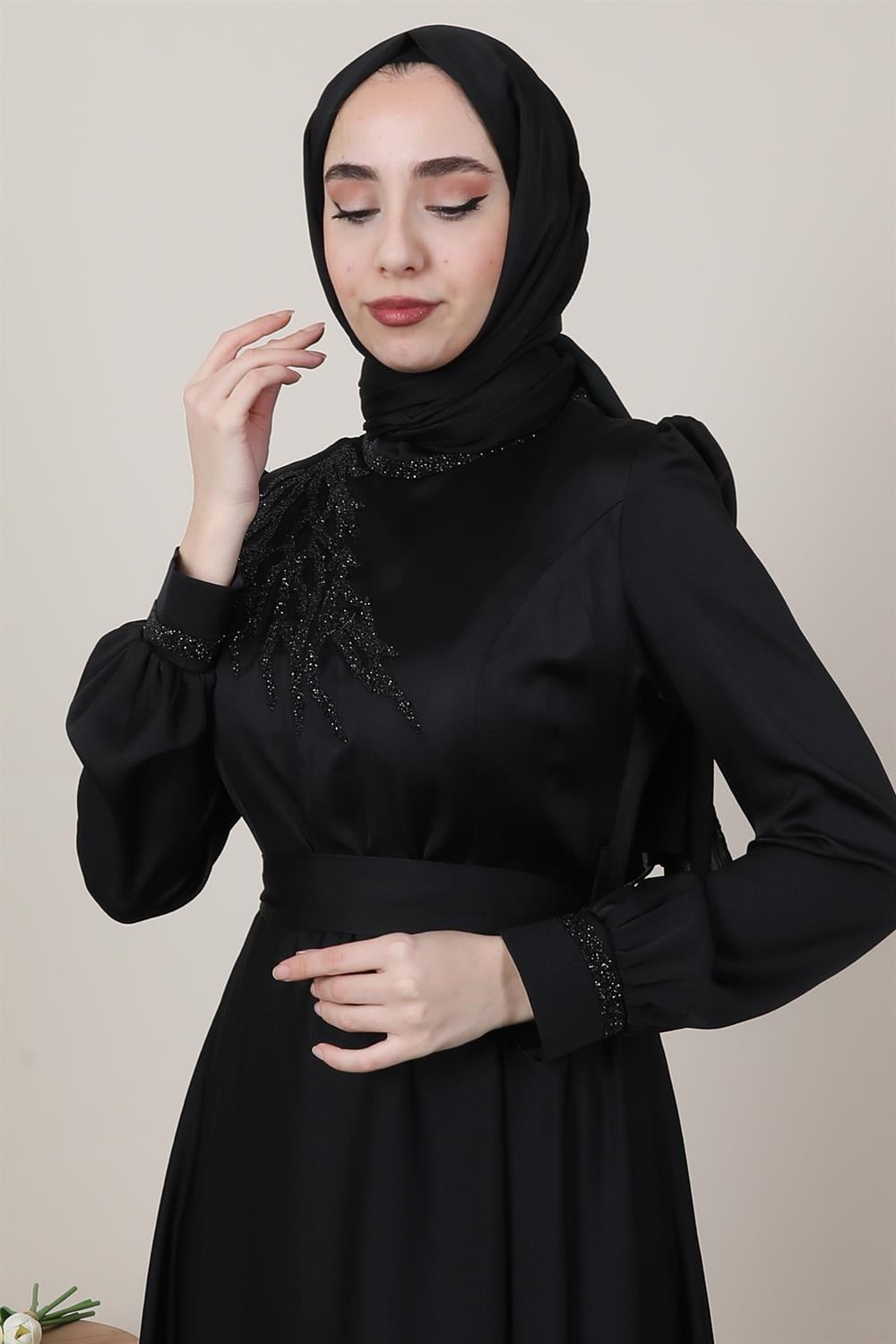 Esila Tesettür Abiye Siyah