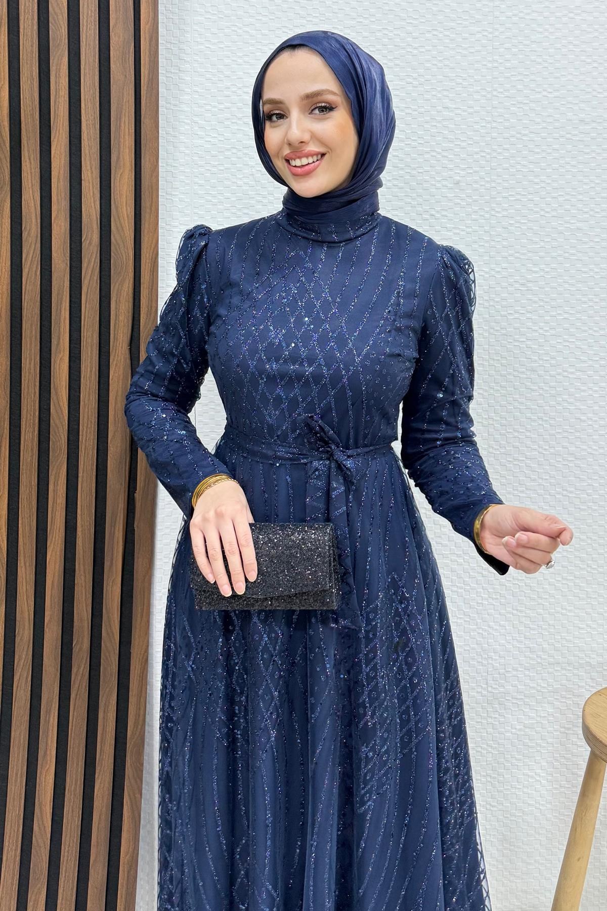 Ezna Simli Abiye Lacivert
