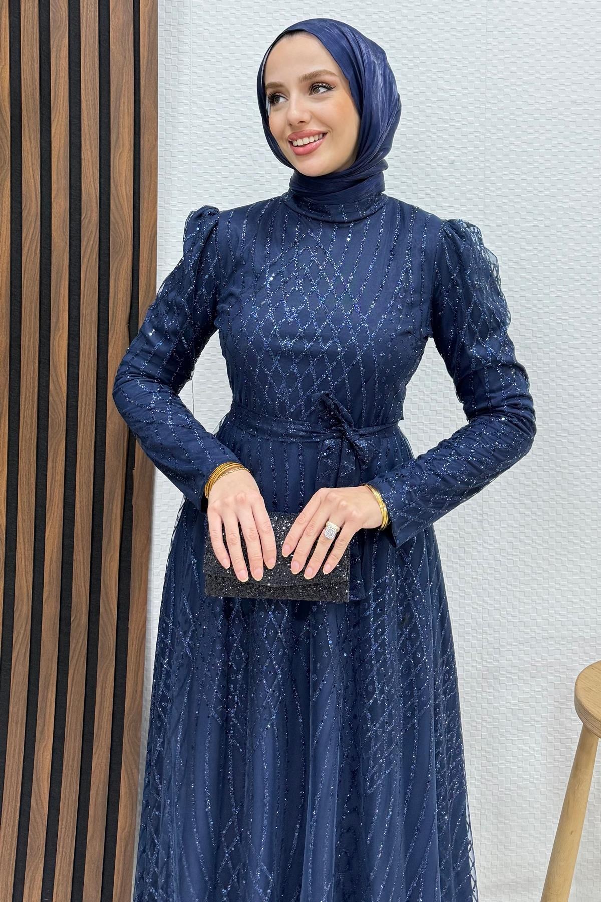 Ezna Simli Abiye Lacivert