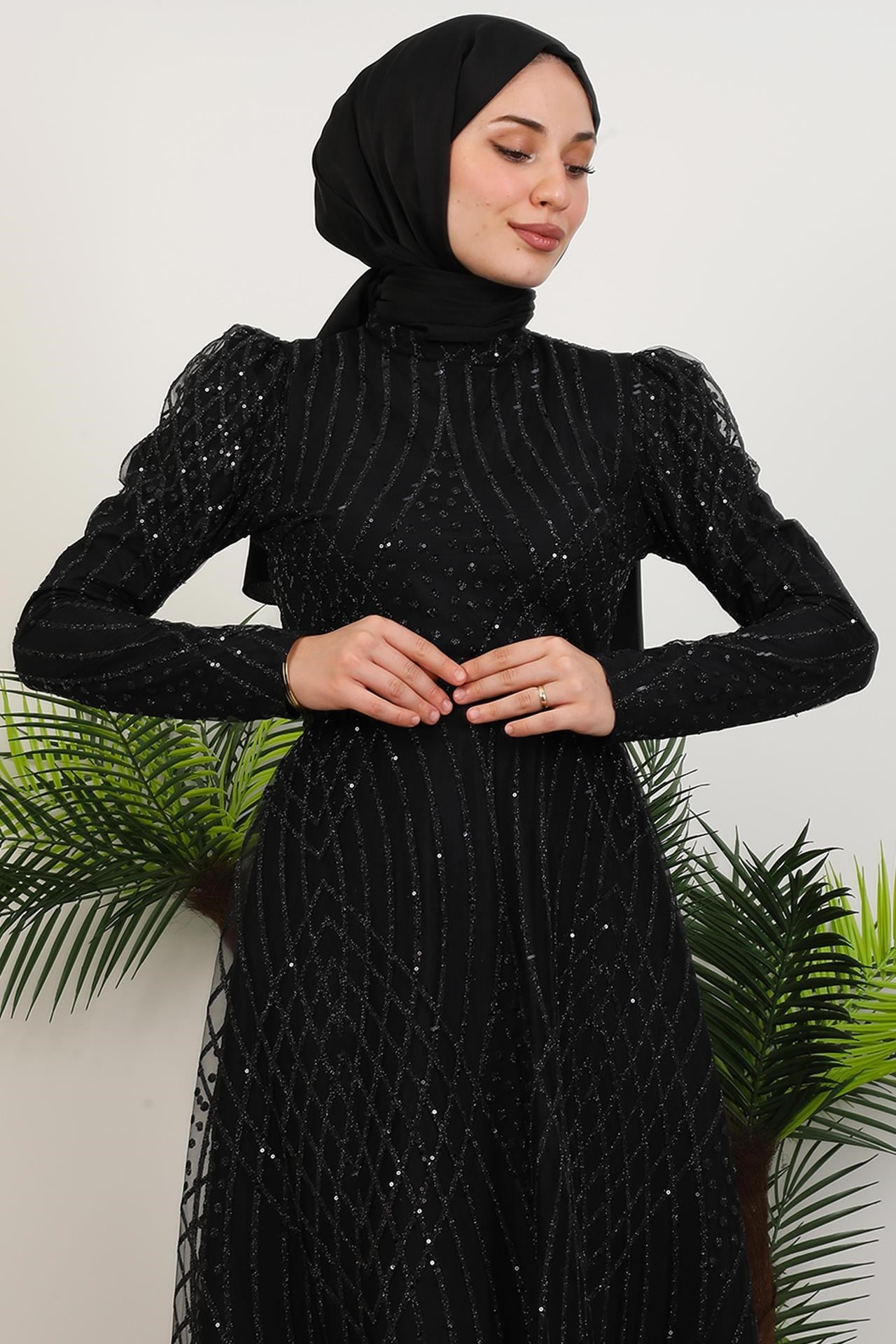 Ezna Simli Abiye Siyah