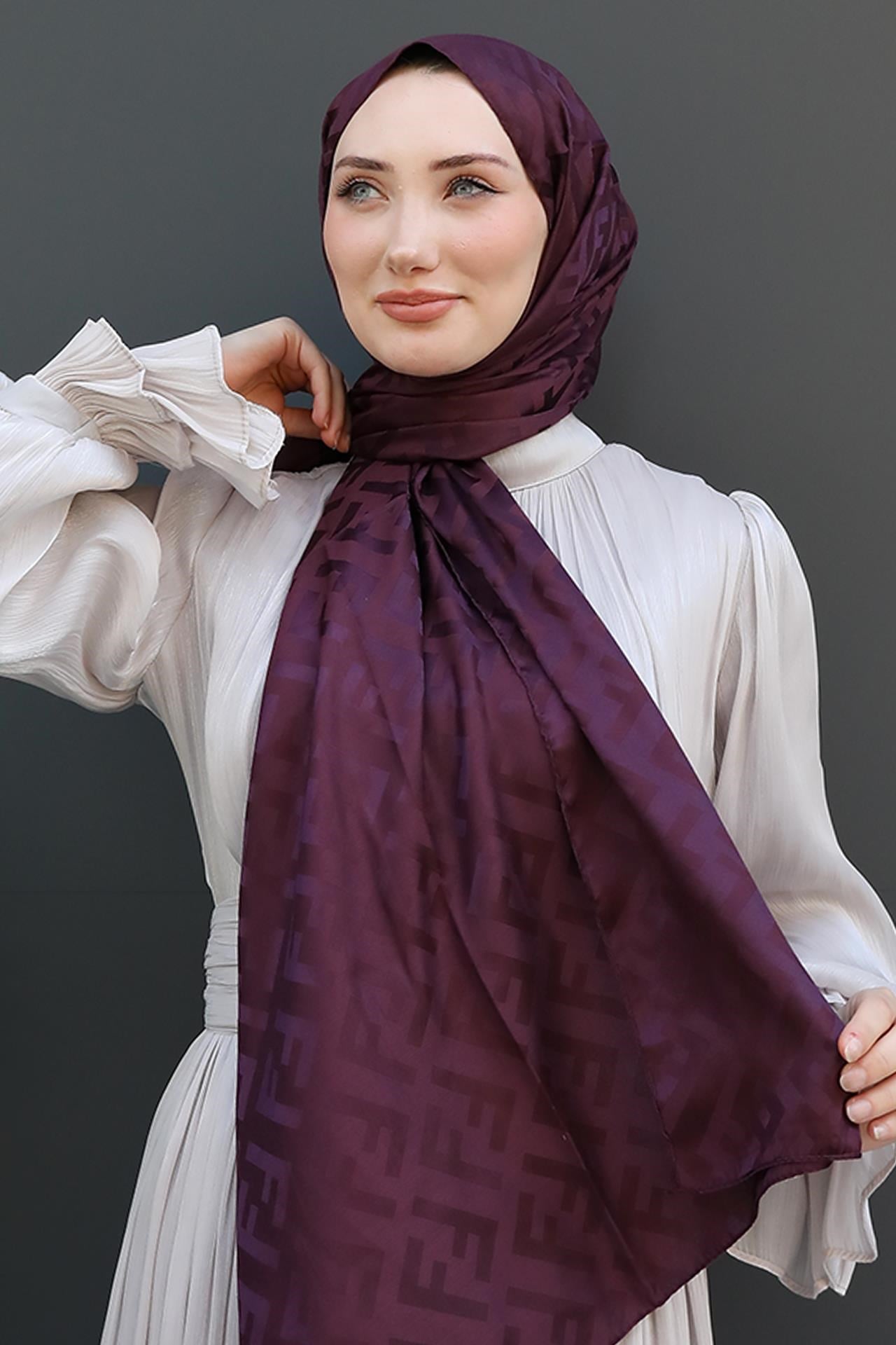 F Desen Şal Mürdüm
