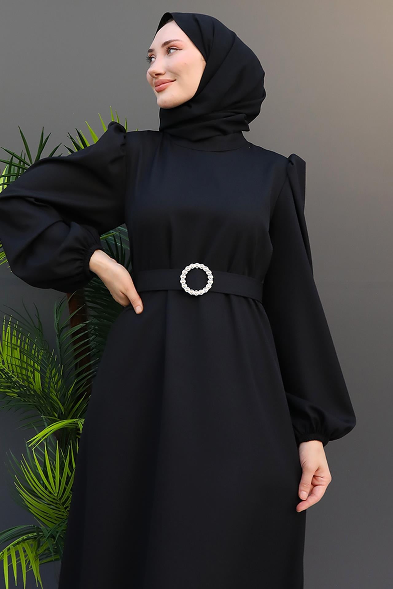 Feyza Tesettür Elbise Siyah