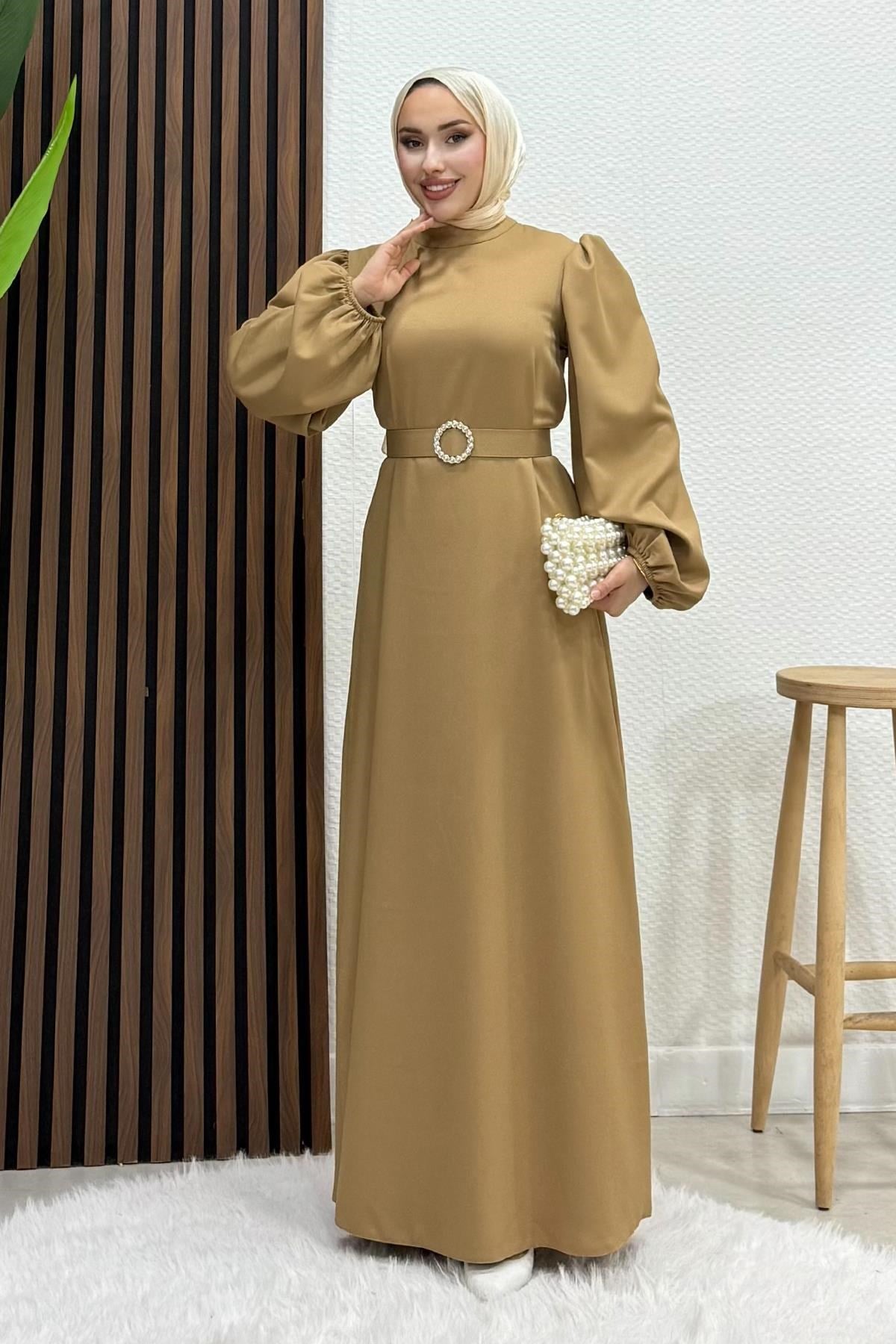 Feyza Tesettür Elbise Sütlükahve