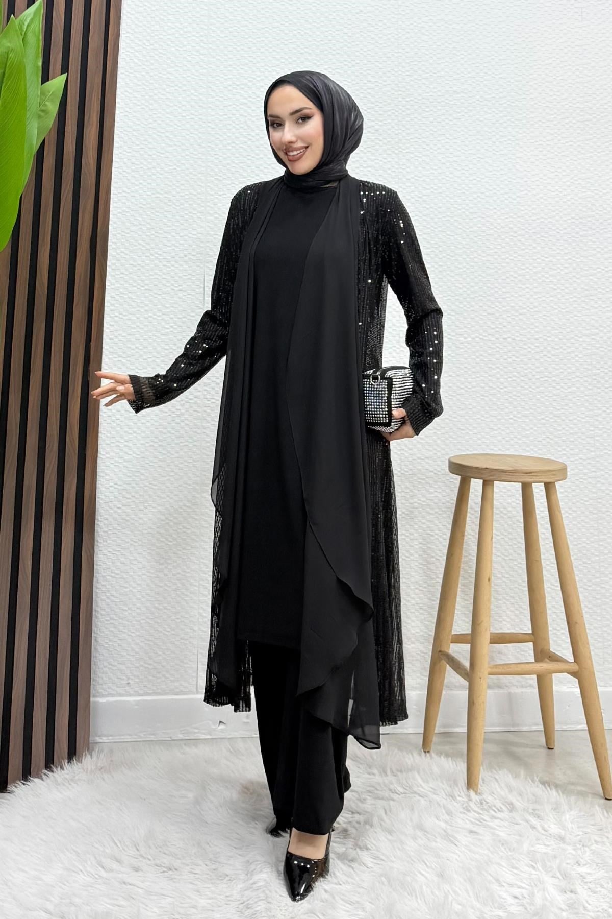 Figen Üçlü Takım Siyah