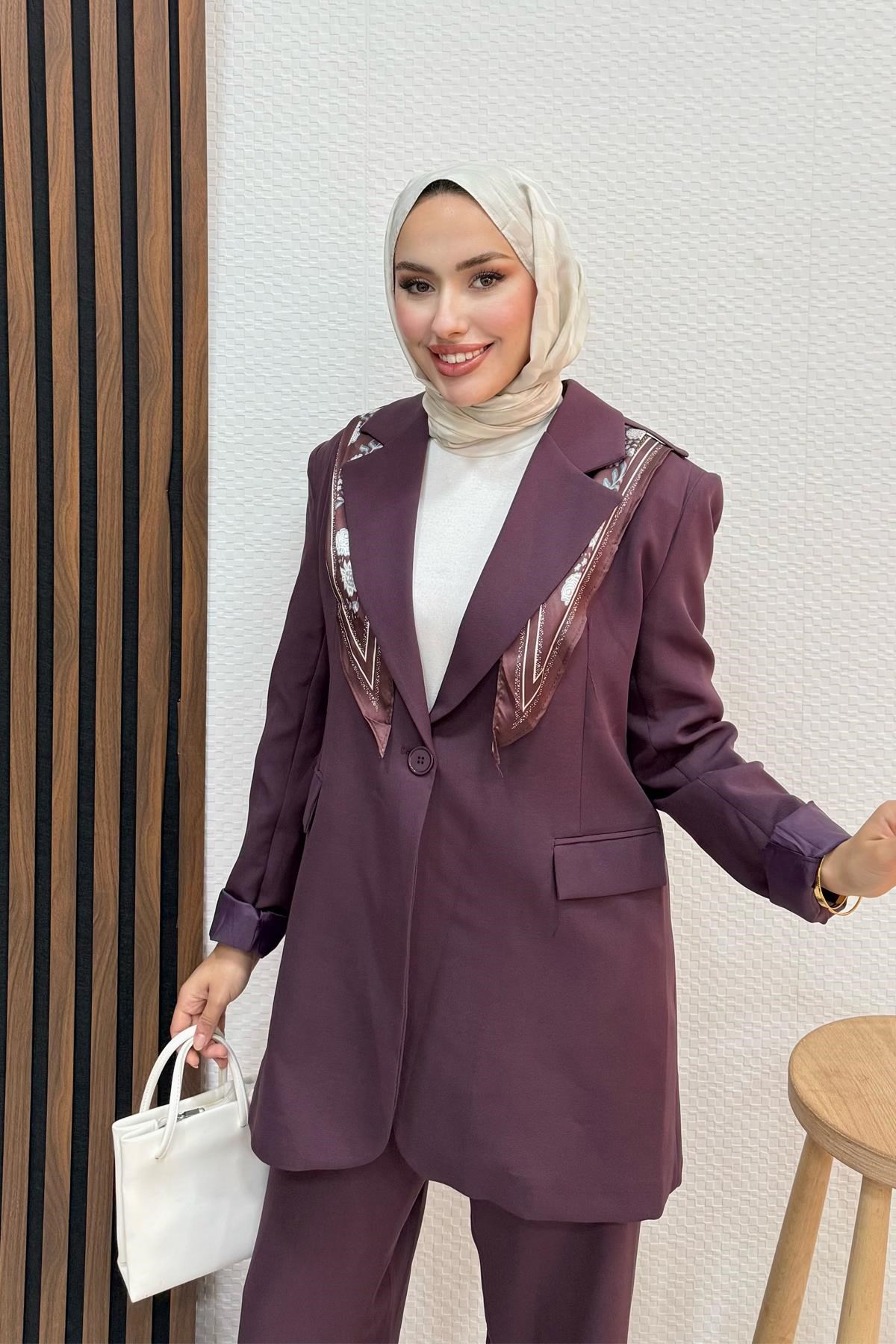 Flar Detay Takım Mürdüm