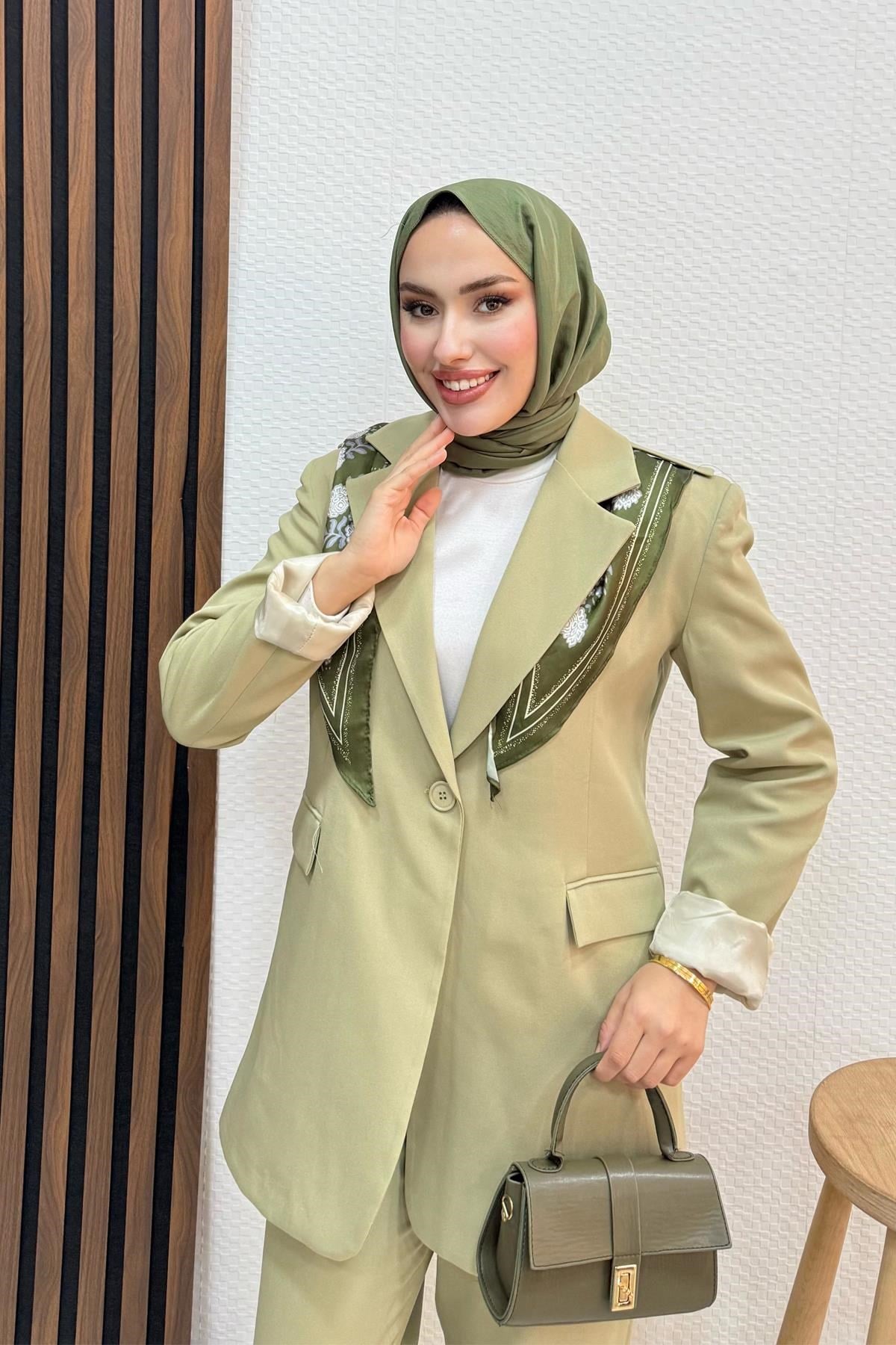 Flar Detay Takım Soft Yeşil